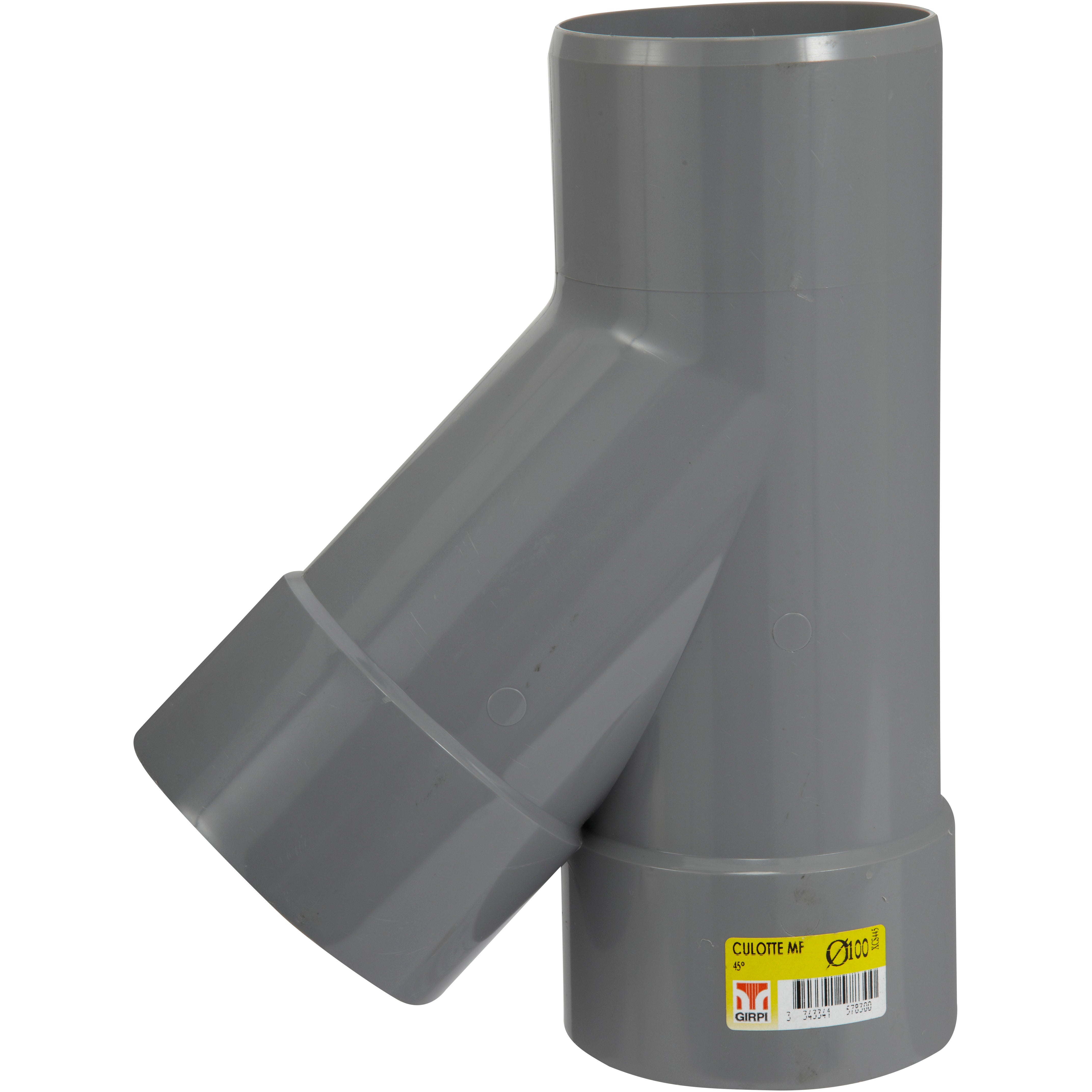 Culotte de branchement 45° en pvc à coller, femelle / mâle, D100 - 2