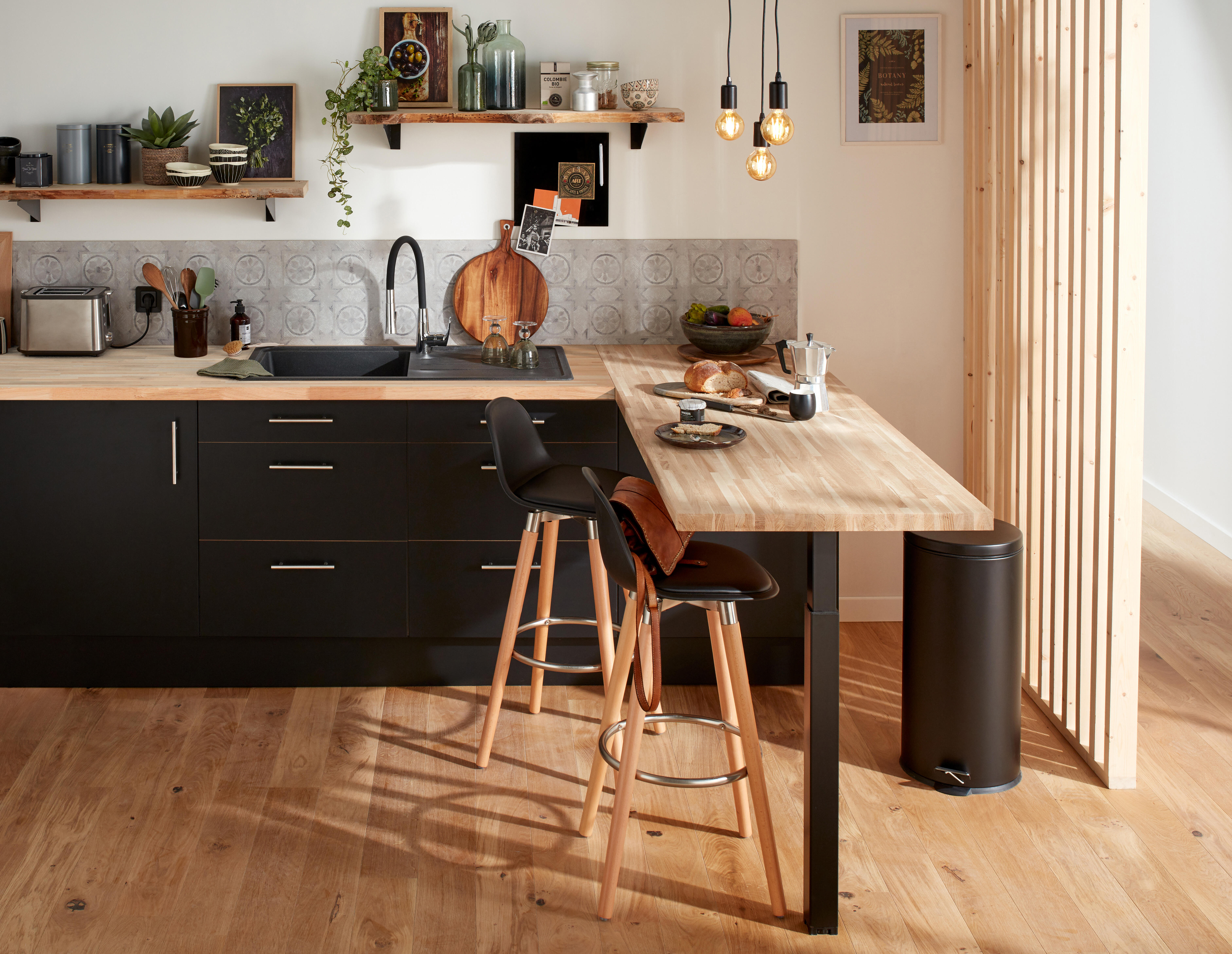 Pied de table carré CIME Zoom, noir, dia 6cm x hauteur réglable de 70 à 110 cm - 3