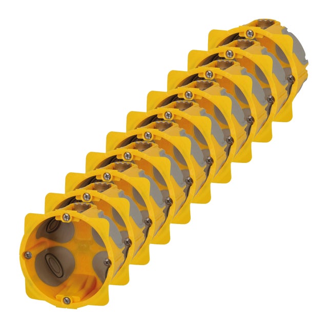 Lot de 10 boîtes d'encastrement étanches cloisons creuses 1 poste, LEGRAND