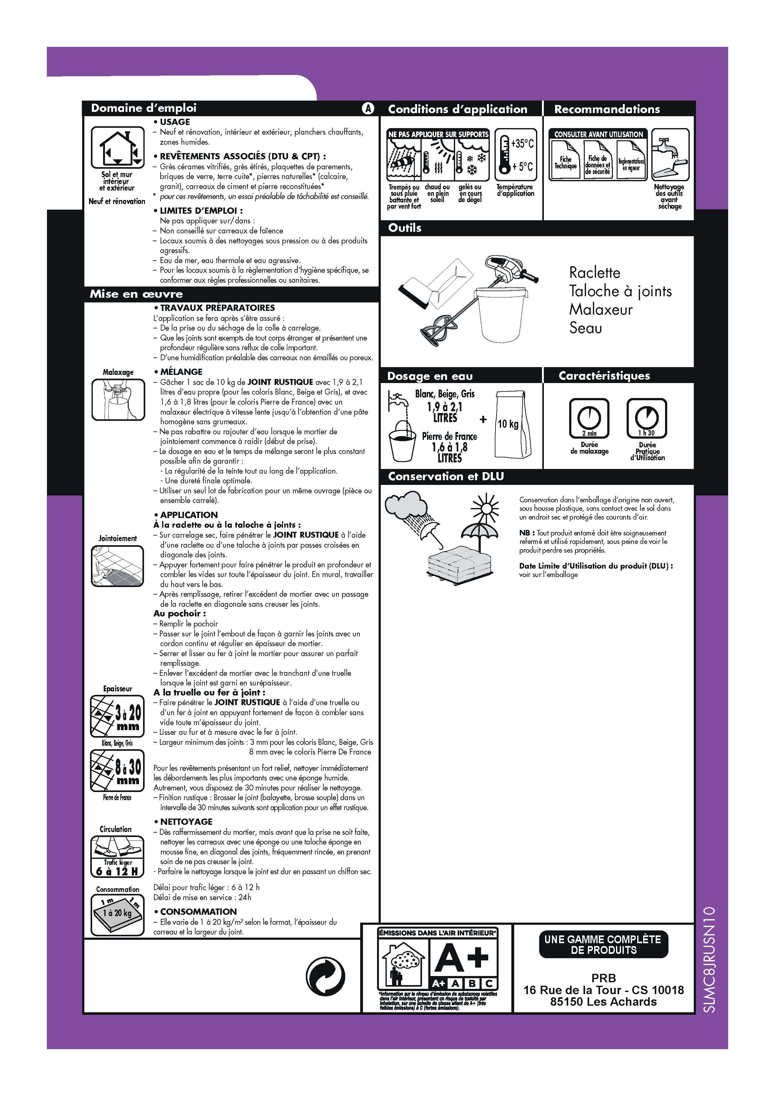 Joint poudre plaquette de parement pierre de France, PRB, 10 kg, 10 m² Rustique - 2