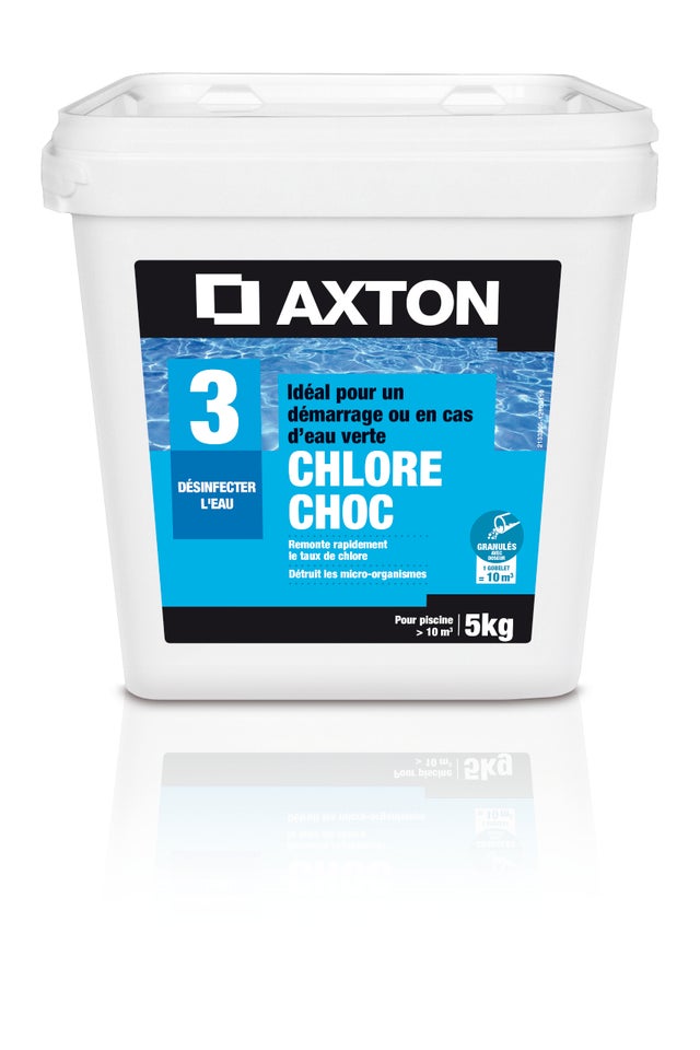 Chlore choc piscine AXTON, granulé 5 kg