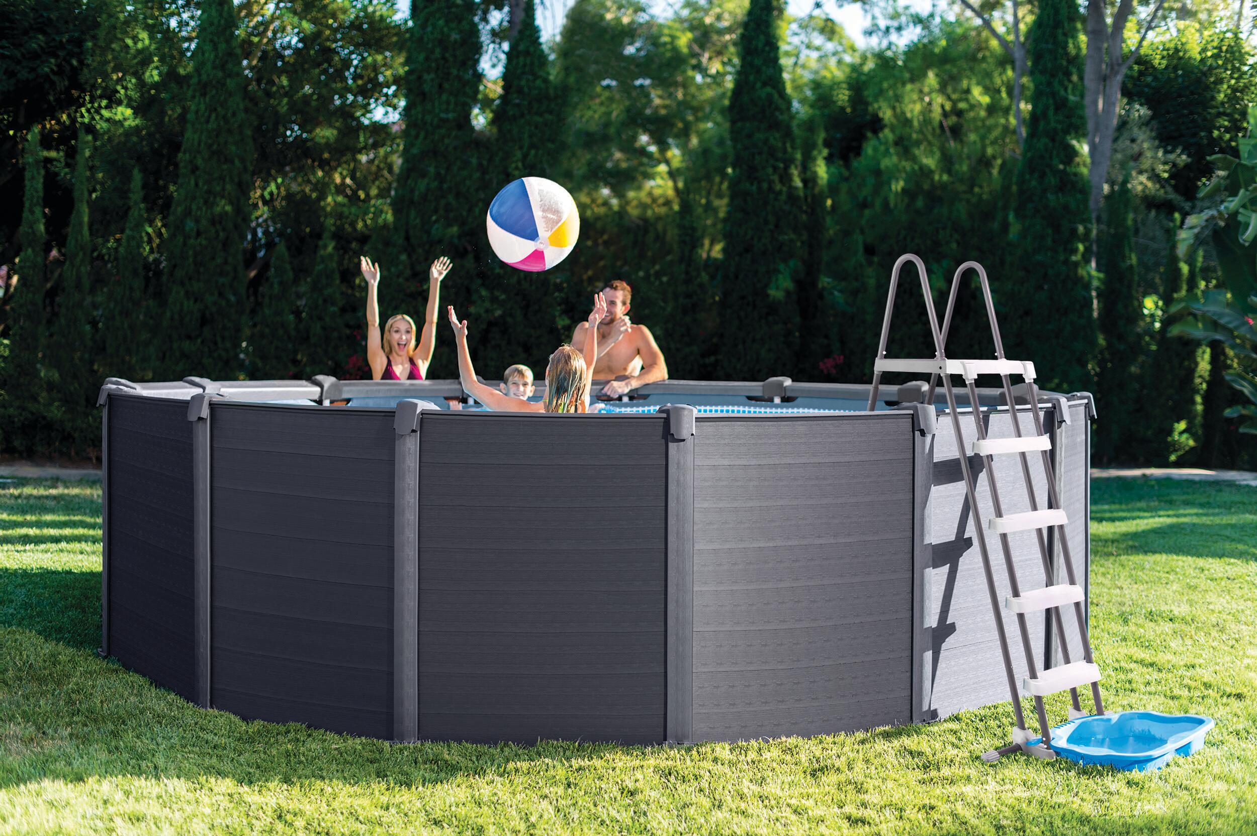 Piscine tubulaire Graphite INTEX, Diam.4.78 x H.1,24m - 4