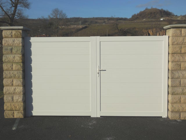 Portail battant pvc Bramant 3m blanc, l.300 x H.170 cm
