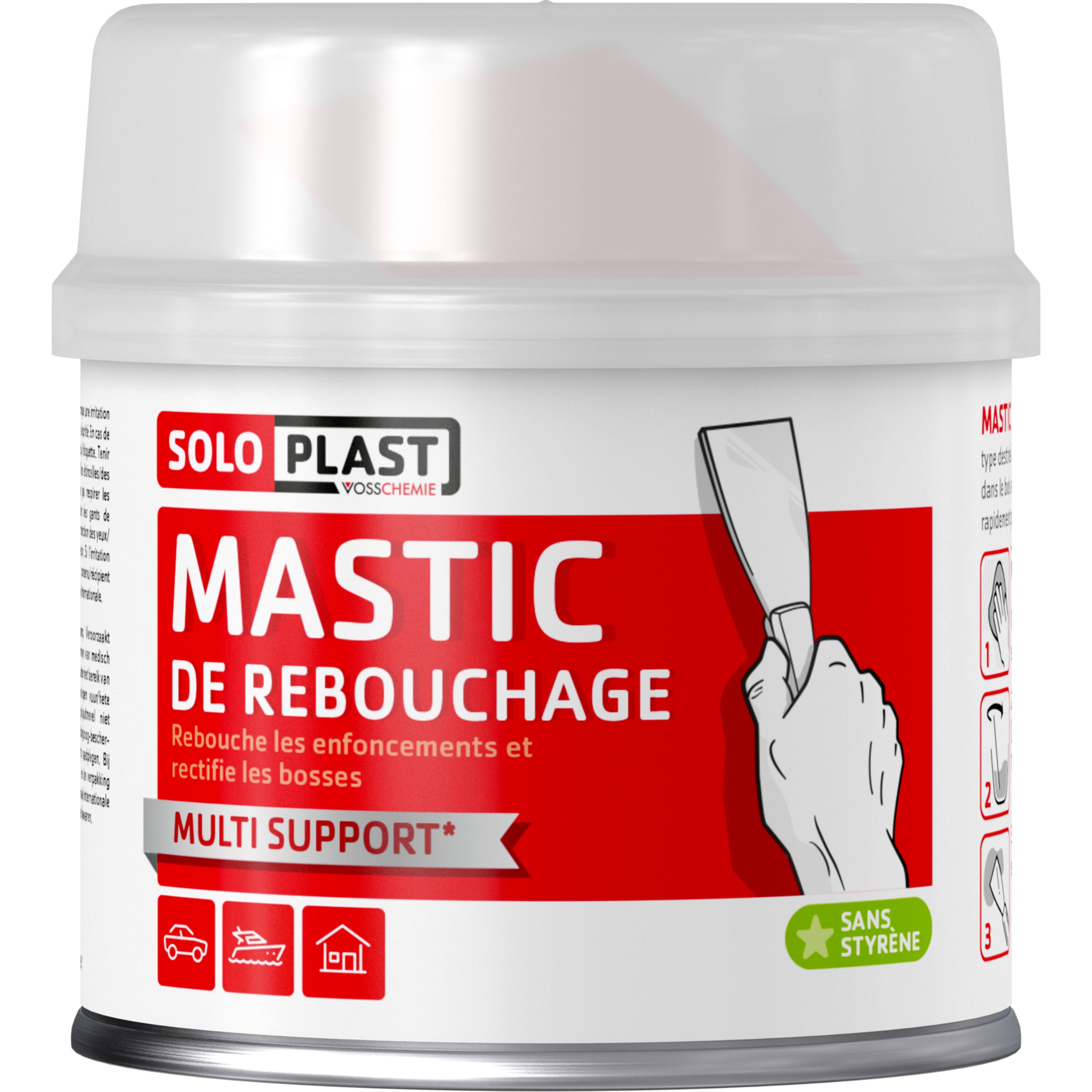 Mastic De rebouchage multisupport SOLOPLAST gris 461 g - 2