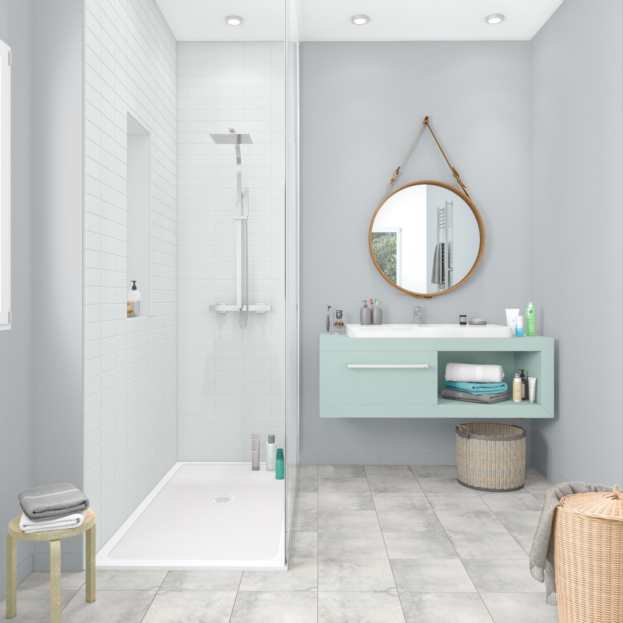 Testeur peinture mur, meuble, carrelage laguna 5 satiné LUXENS Salle de bains 0. - 6