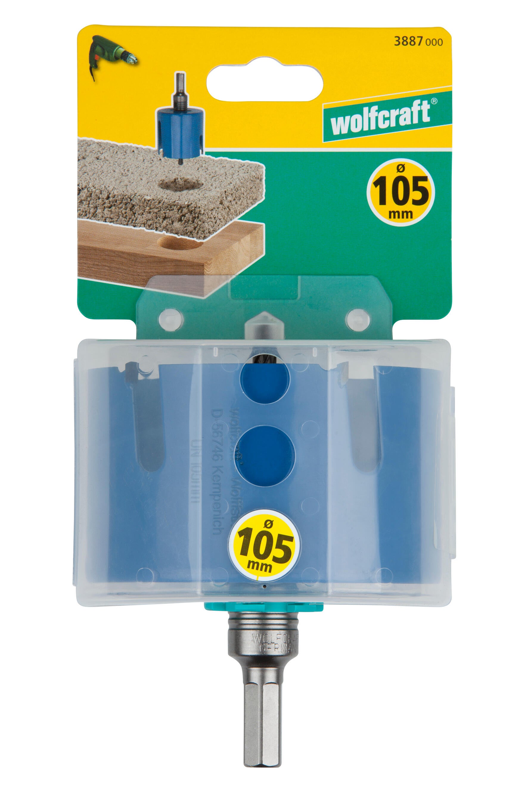 Scie cloche maçonnerie/pierre/bois/plastique wolfcraft diam.105mm - 2