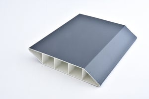 Lame persiennée pvc texturé à emboîter Clea anthracite, L.150xH.16 cmxEp.30 mm