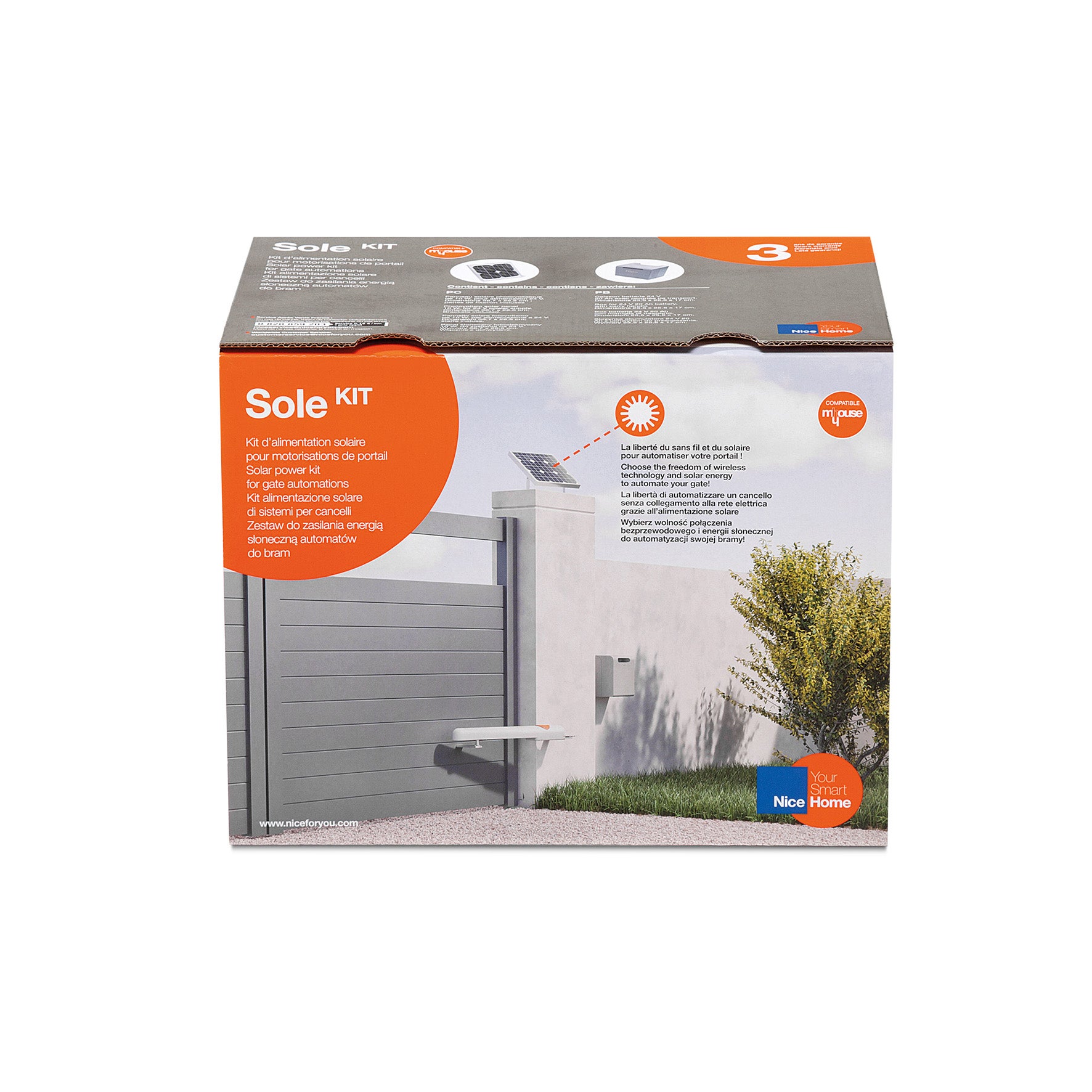 Kit d'alimentation solaire pour motorisation de portail, NICE HOME Solekit - 4