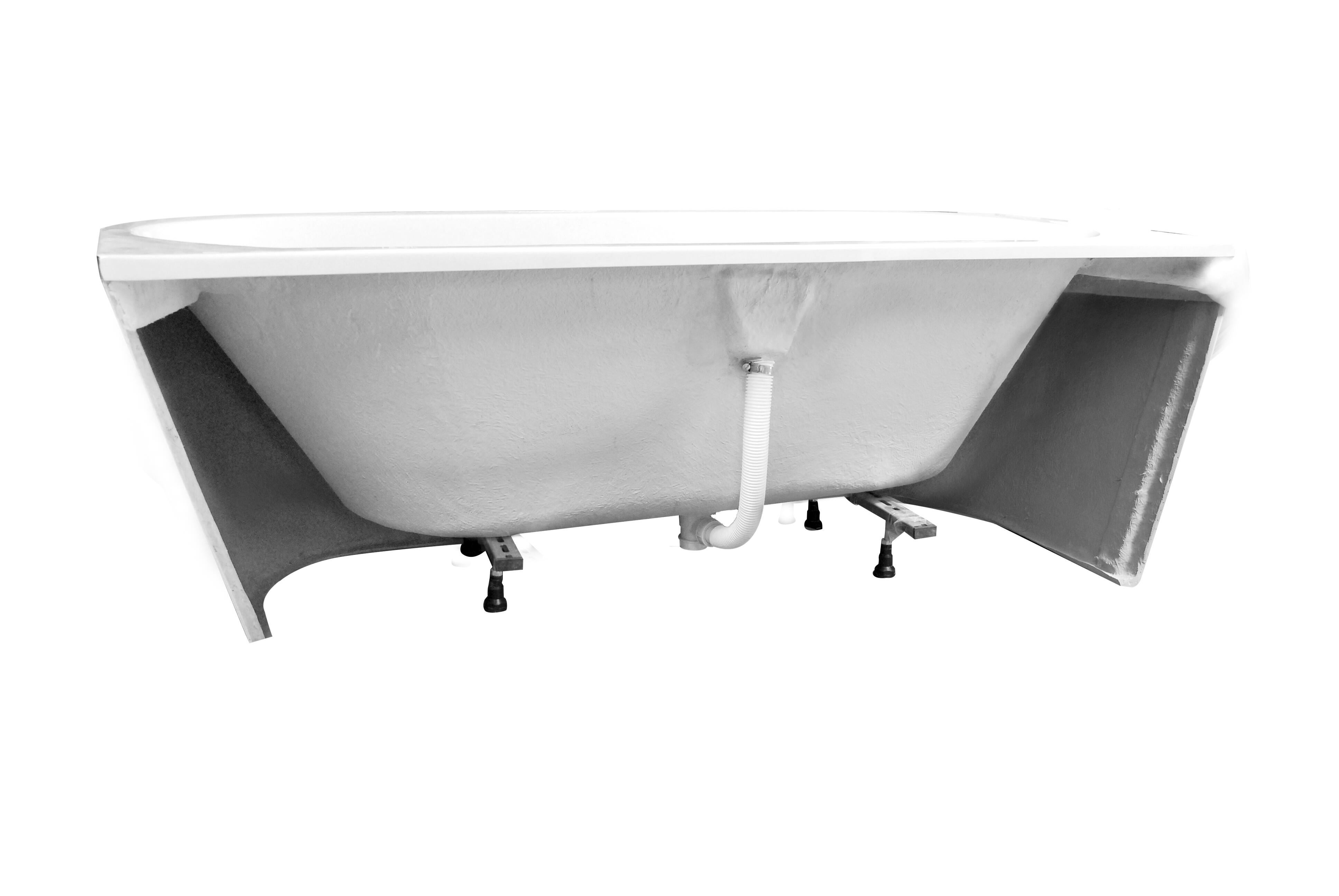 Baignoire semi-îlot l.80 x L.180 cm blanc Ilova, BALNEO - 5