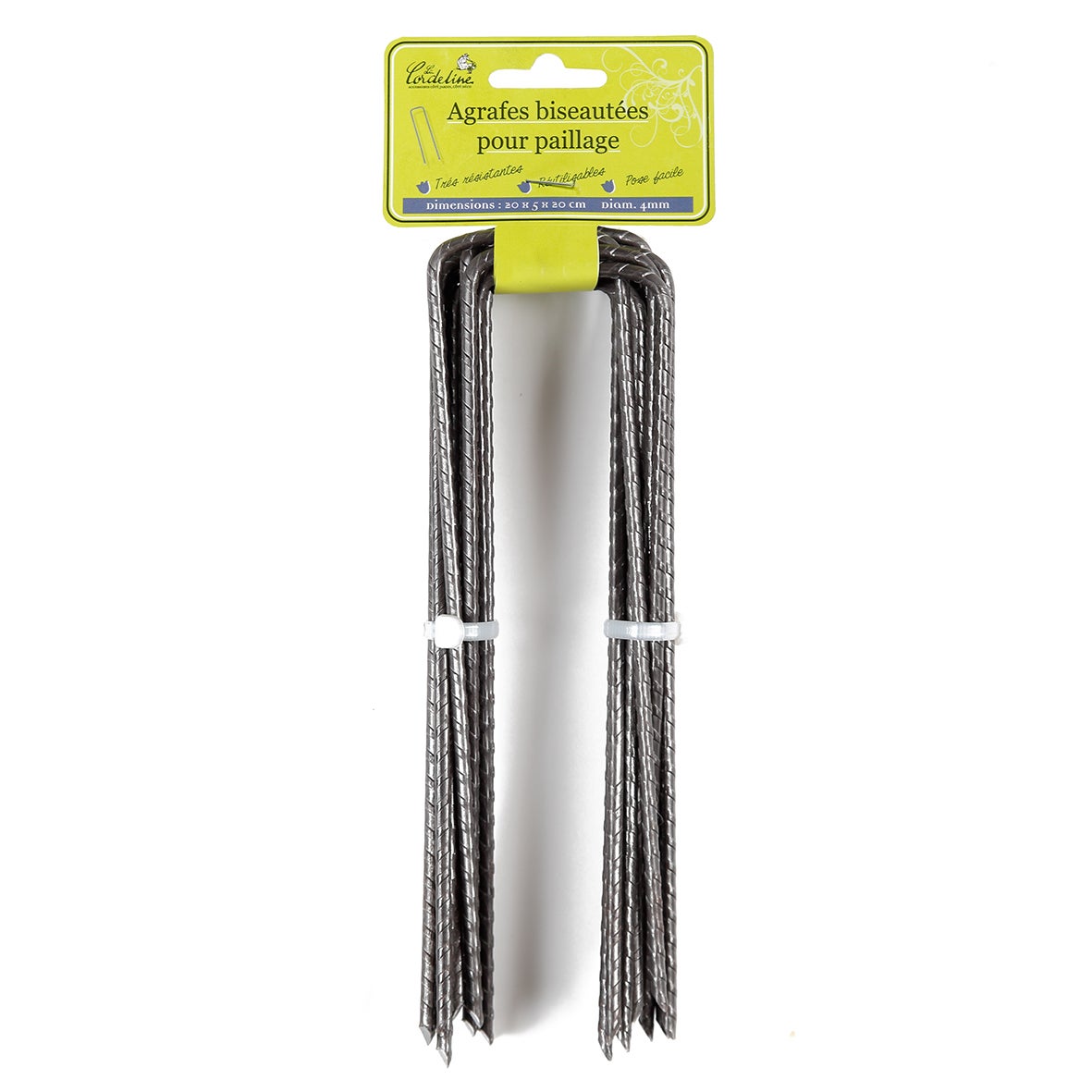 Lot De 200 Agrafes En Acier Galvanisé Pour Toile De Paillage, Bâche, Grillage - 15 Cm - 12