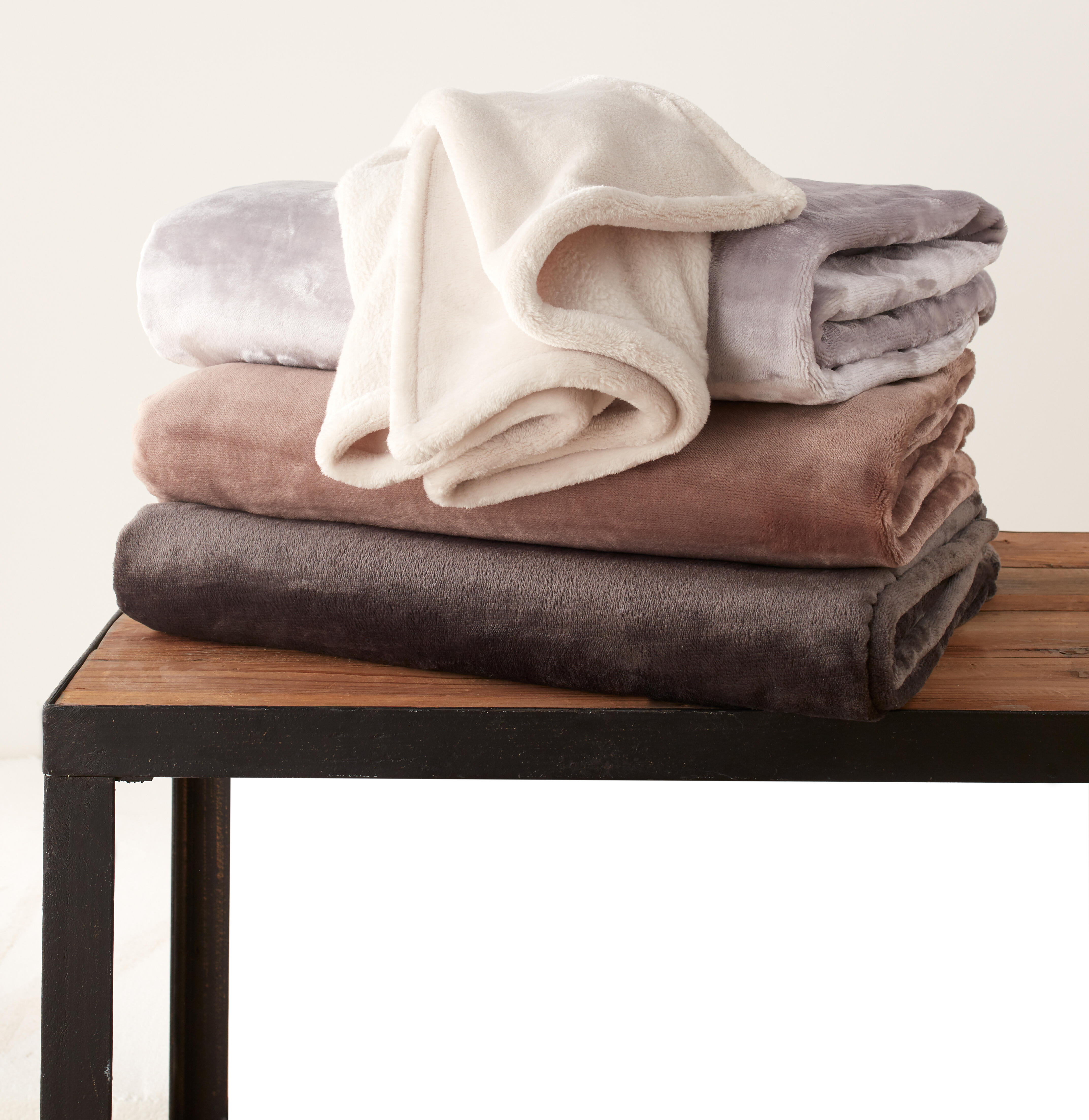 Plaid Bigsweety, taupe l.130 x L.170 cm - 4