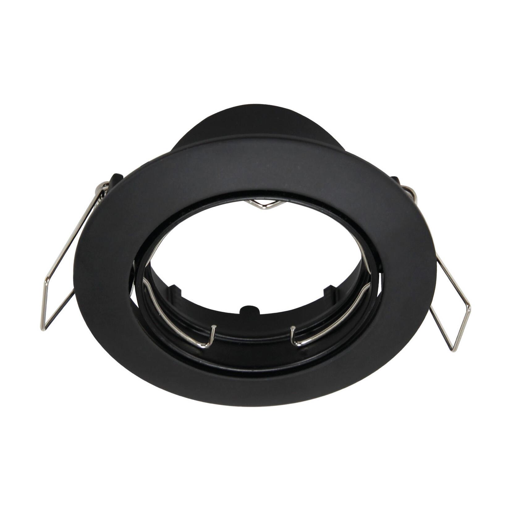 Portafaretto da incasso in alluminio CLANE GU10 nero tondo IP23 INSPIRE - 6