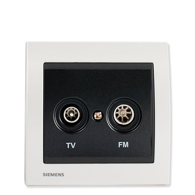 Prise tv / fm Delta, SIEMENS, noir et plaque métal blanc Leroy Merlin — free download