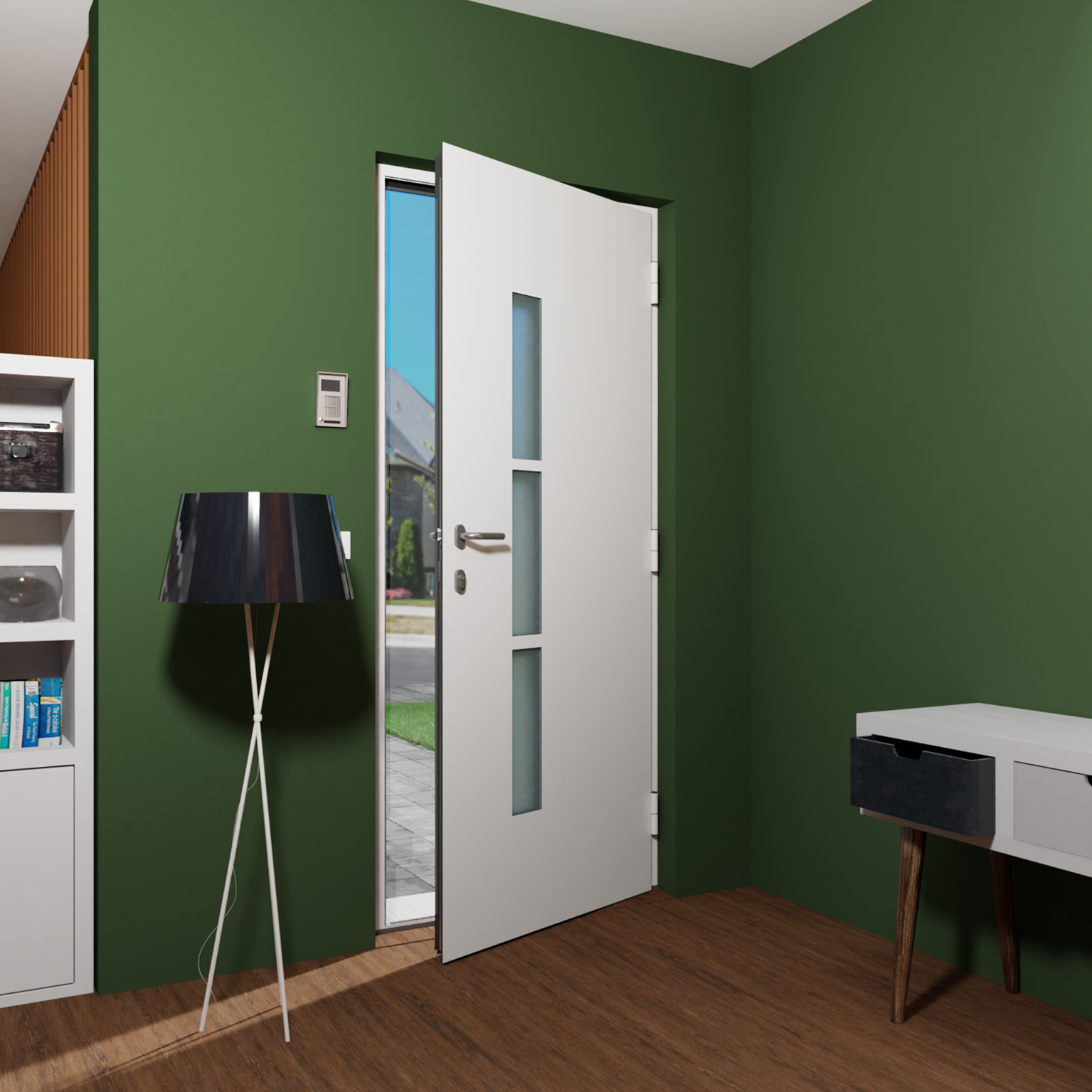 Porte d'entrée Alu Kezia 2 Essentiel H.215 x l.90 cm gris anthr., p. gauche - 2