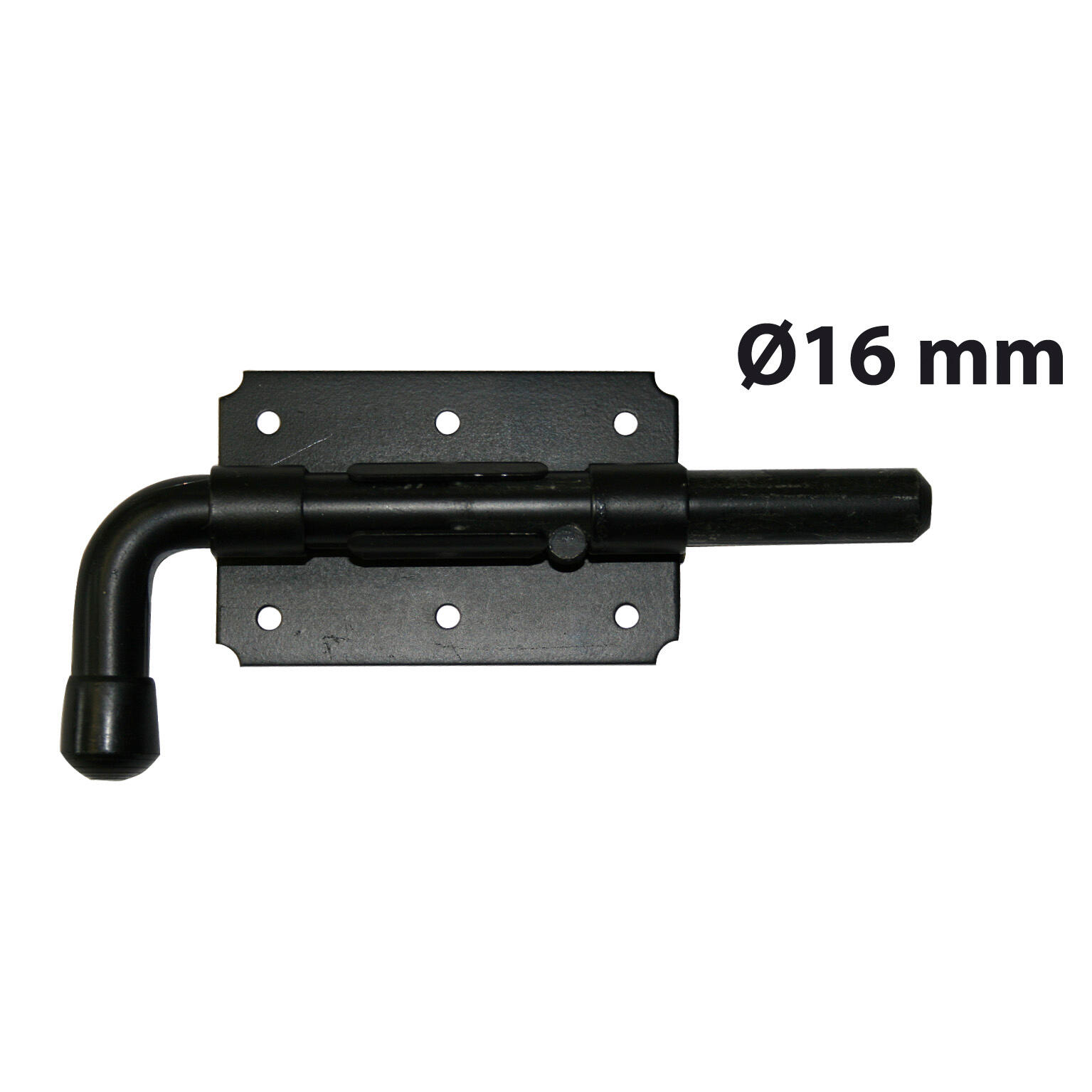 Verrou pistolet + gâche en acier noir, Diam.16 mm H.65 x L.175 x P.25 mm AFBAT - 3