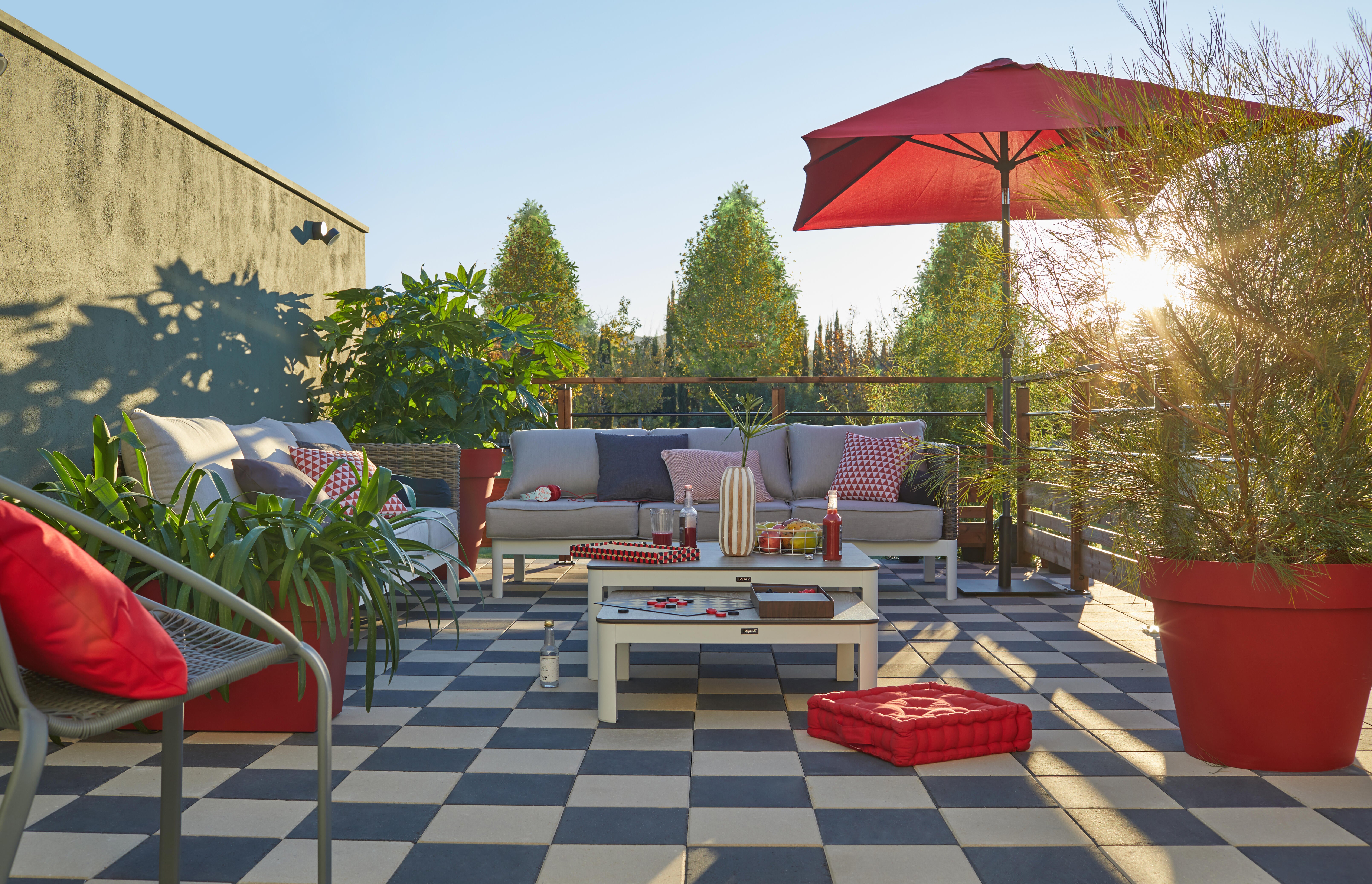 Jardinière polypropylène à réserve d'eau EDA L.79 x l.35 x H.39 cm rouge rubis - 4