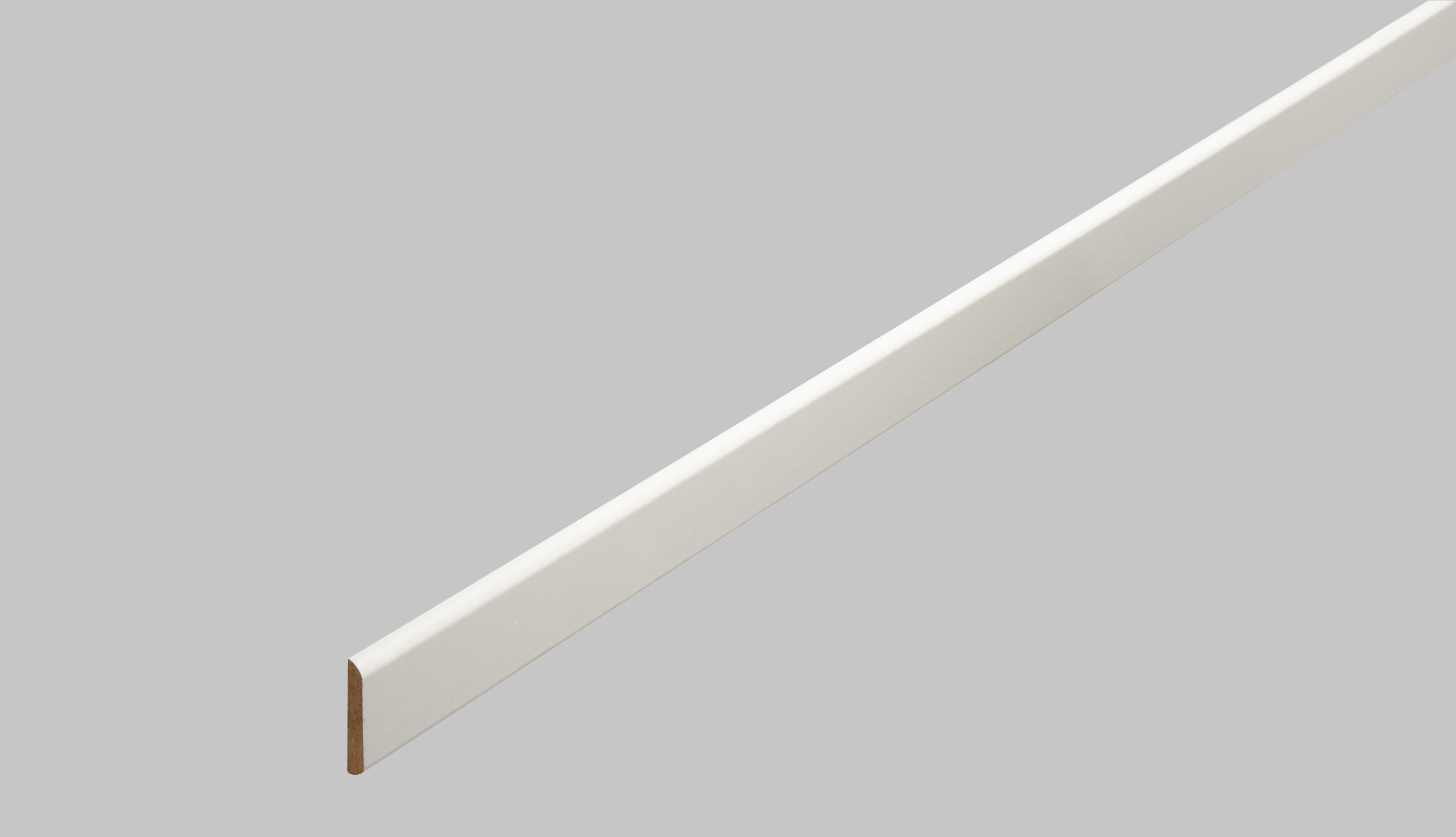 Champlat médium (MDF) 2 arrondis blanc, 4 x 30 mm, L.2.4 m - 2