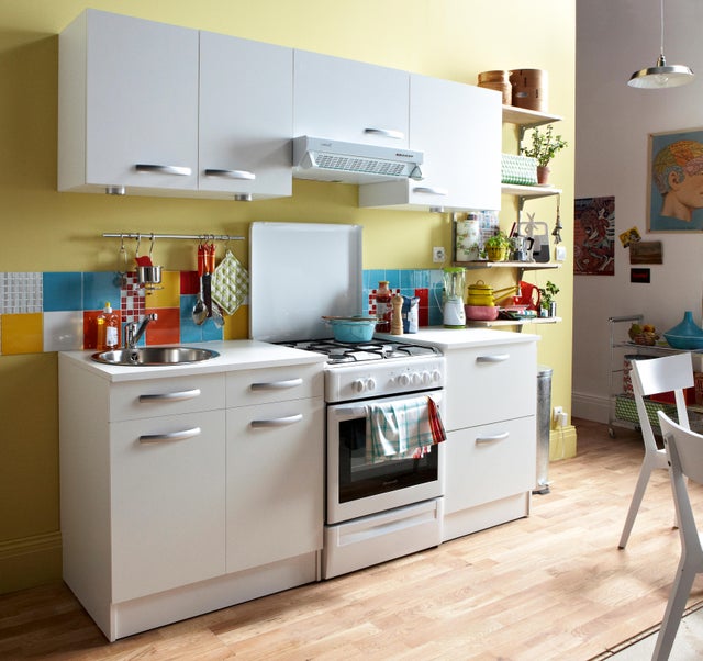Cucina Componibile Susan 240cm Belini - Pensili E Mobili Da Cucina Senza Elettrodomestici - Colore Argento Opaco