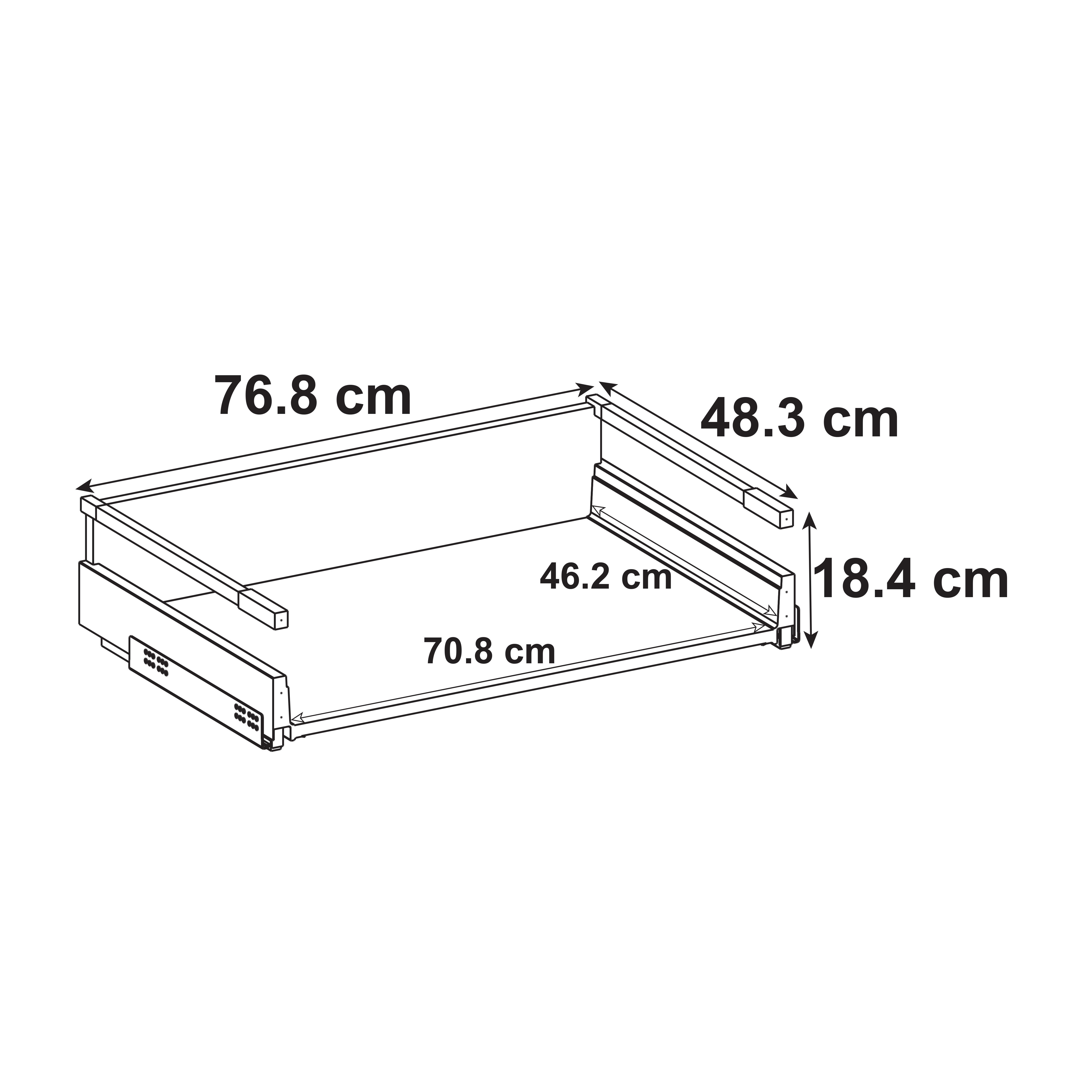 Tiroir pour caisson DELINIA ID gris anthracite H.18.4 x l.76.8 x P48.3 cm - 7