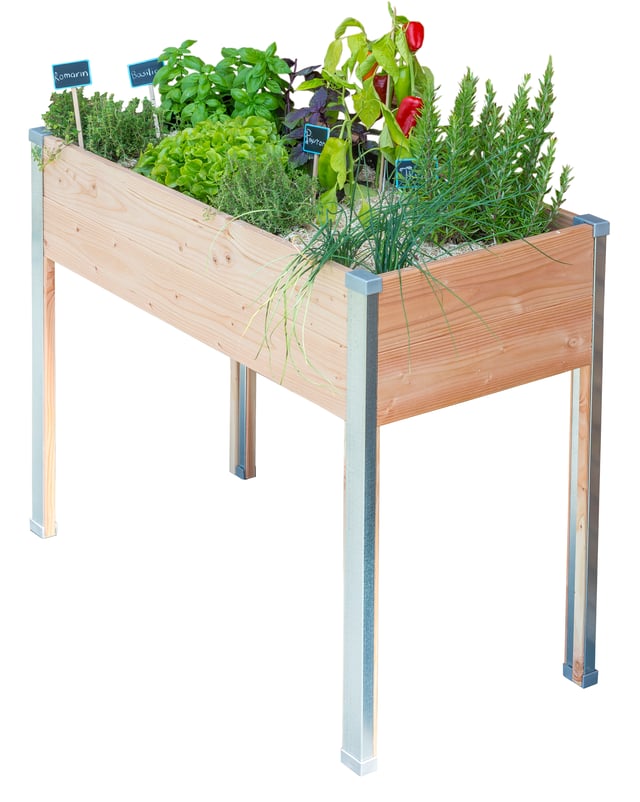 Potager sur pieds MON PETIT POTAGER Design 0820 bois et métal L.99.5xl.45xH.80cm