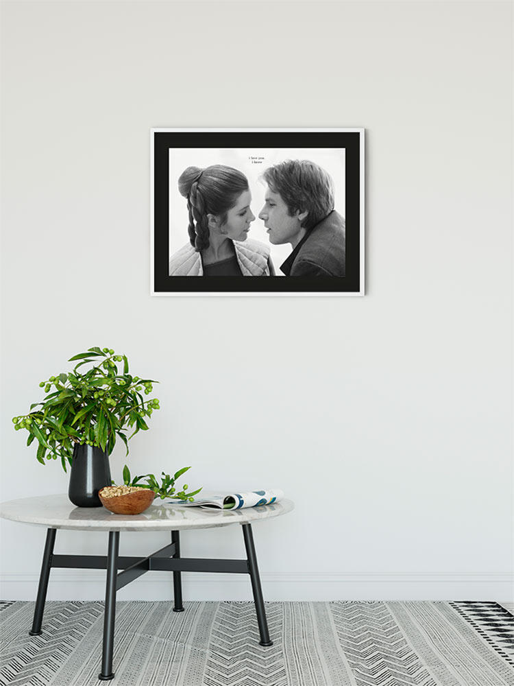 Affiche STAR WARS LEIA HAN LOVE, noir et blanc KOMAR l.40 x H.30 cm - 2