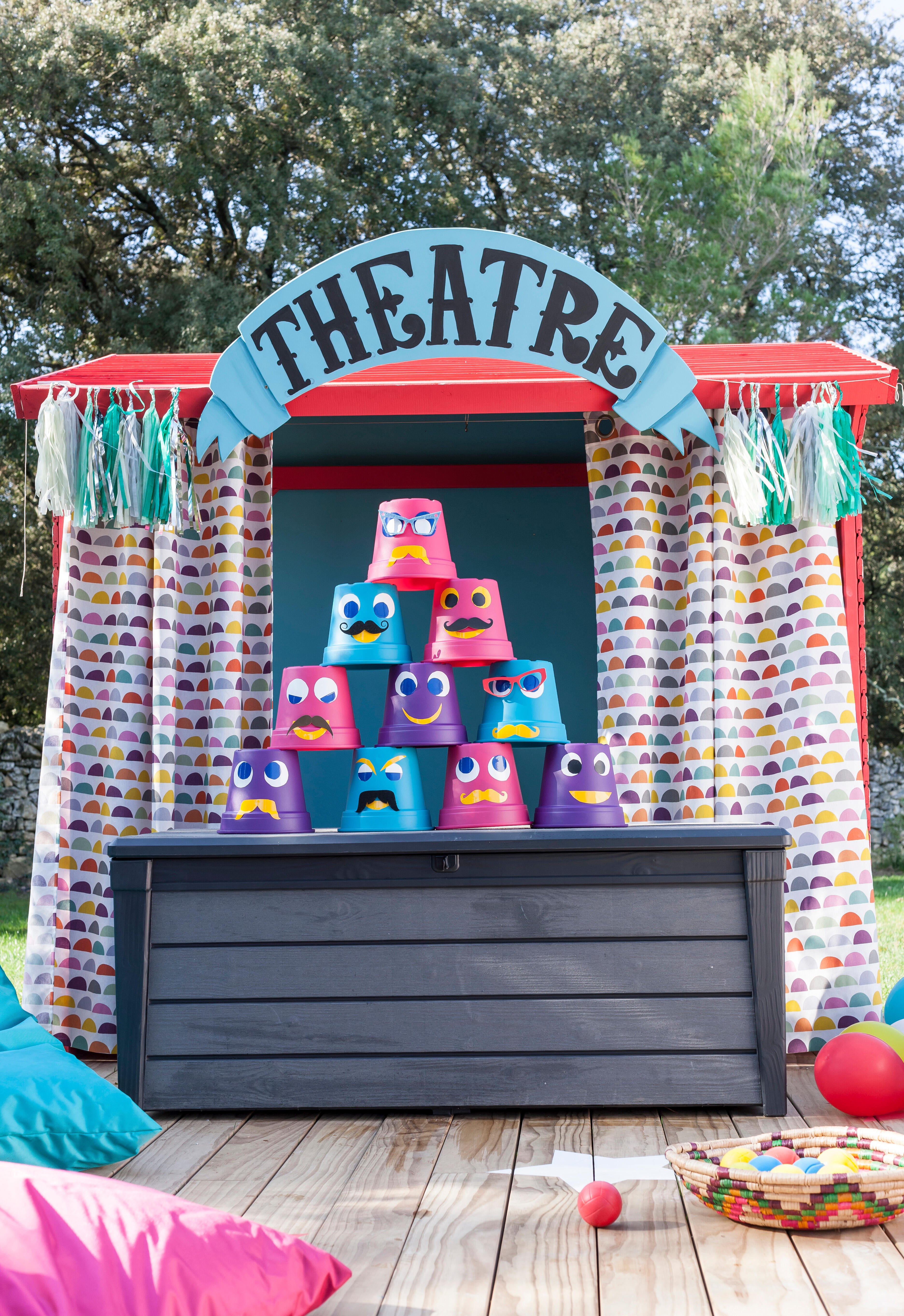 Coffre de jardin BRUSHWOOD en résine - KETER - gris - 455 litres - 8