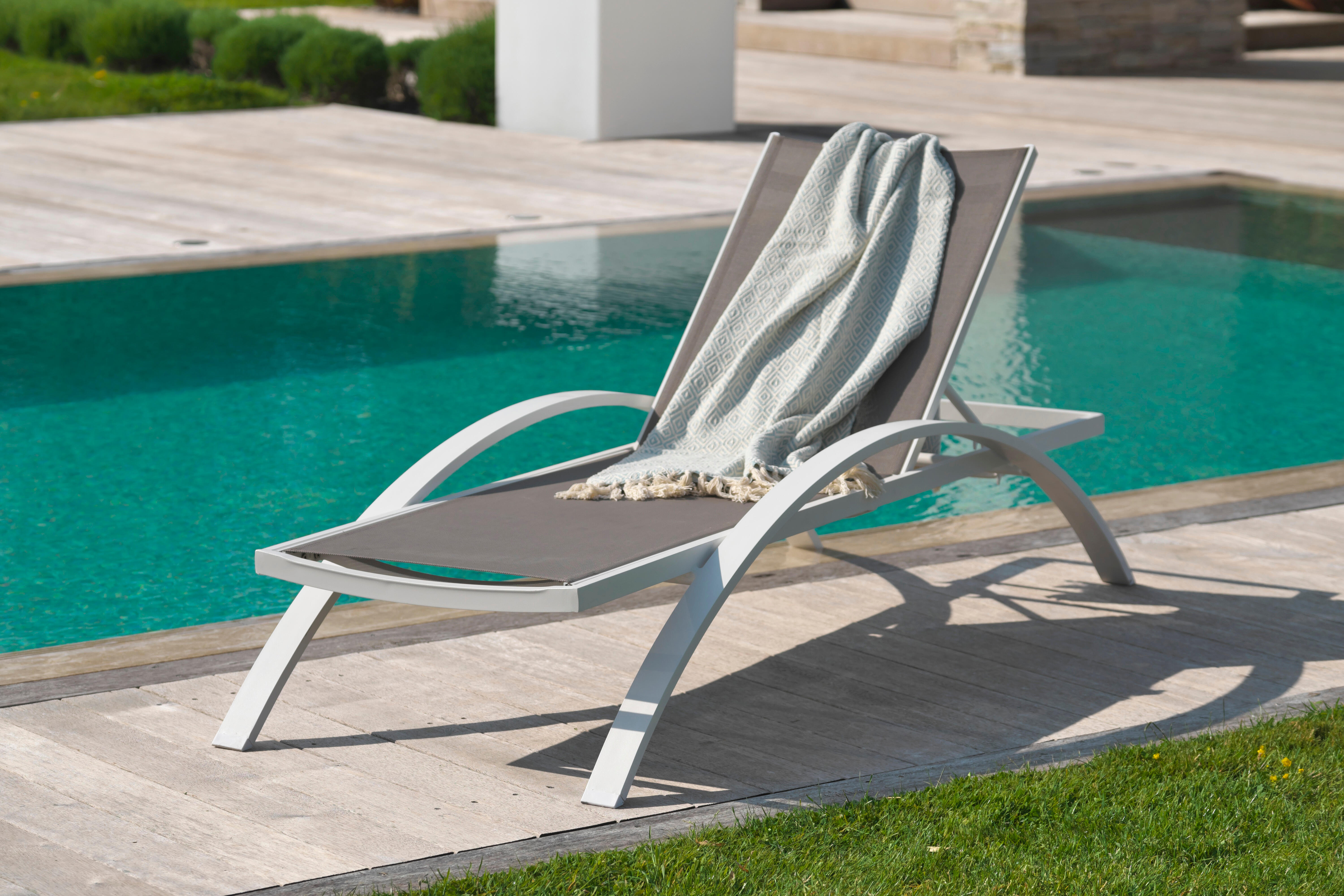 Bain de soleil en aluminium DCB GARDEN Barcelona-cl-blanc blanc - 2