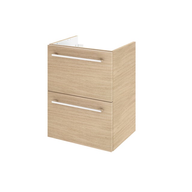 Meuble sous-vasque 2t L.45cm x H.58cm x P.33cm effet chêne naturel Remix