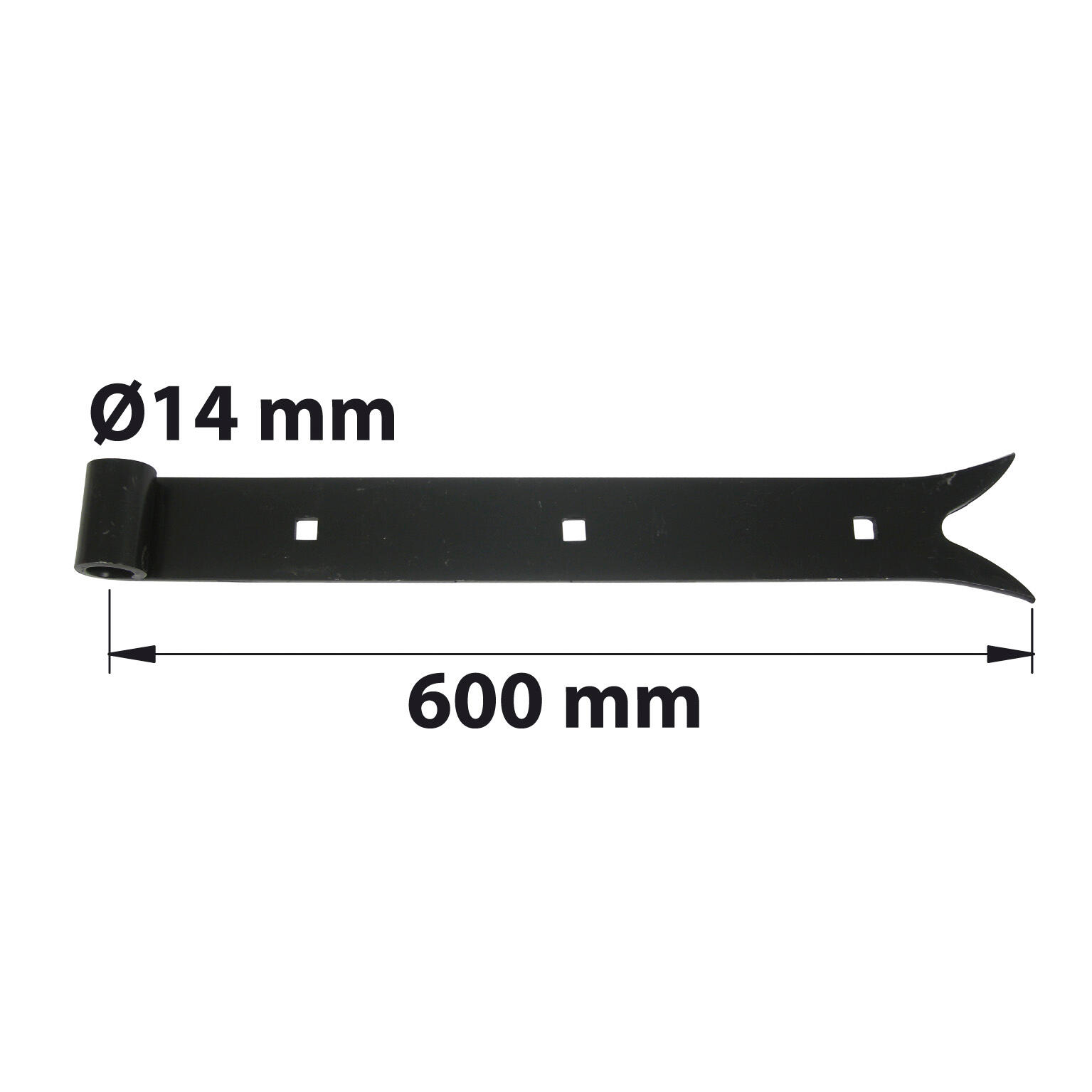Penture de volet en acier noir prépeint, Diam.14 x H.35 x L.600 x P.22 mm AFBAT - 3
