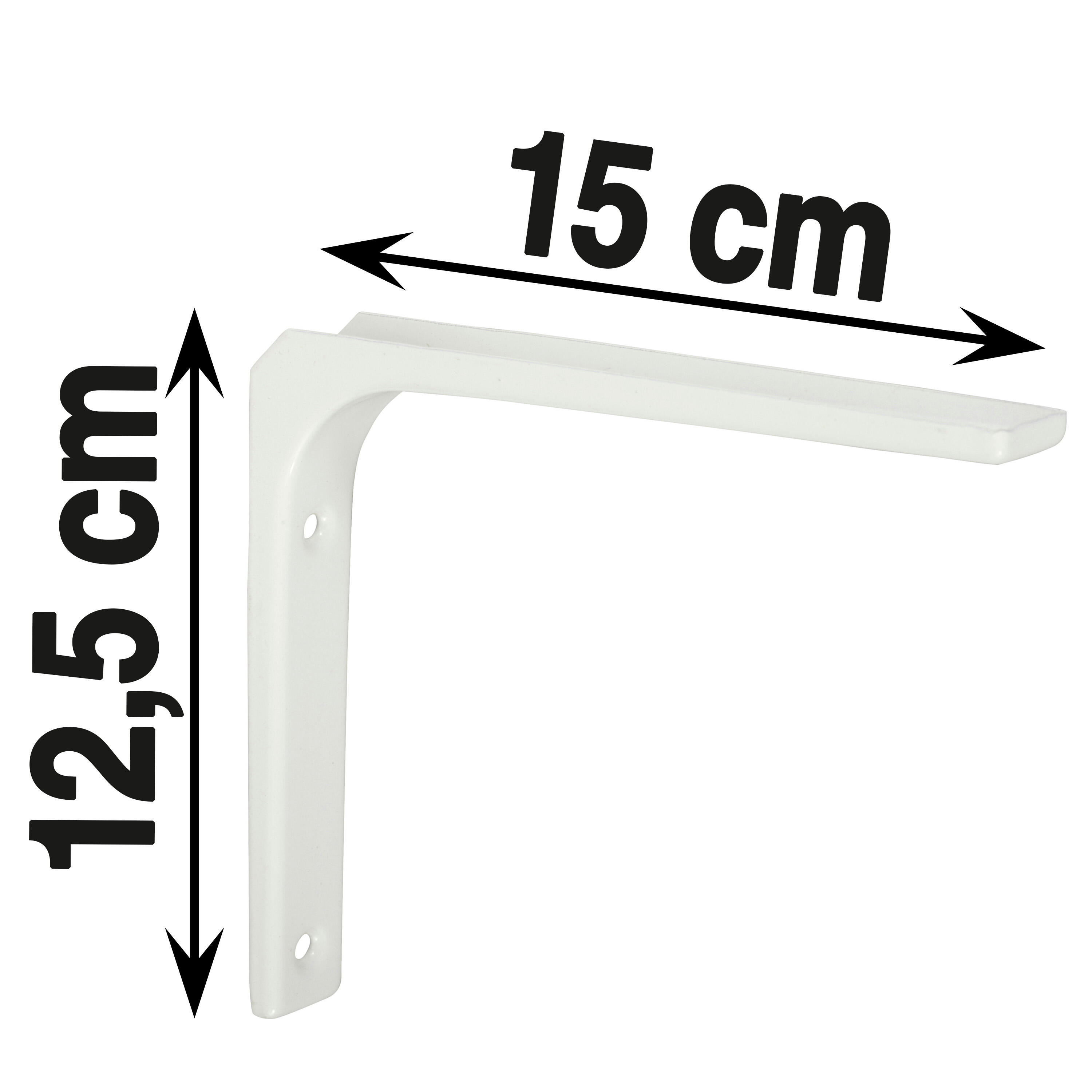 Equerre Moderne acier epoxy blanc, H.12.5 x P.15 cm - 5