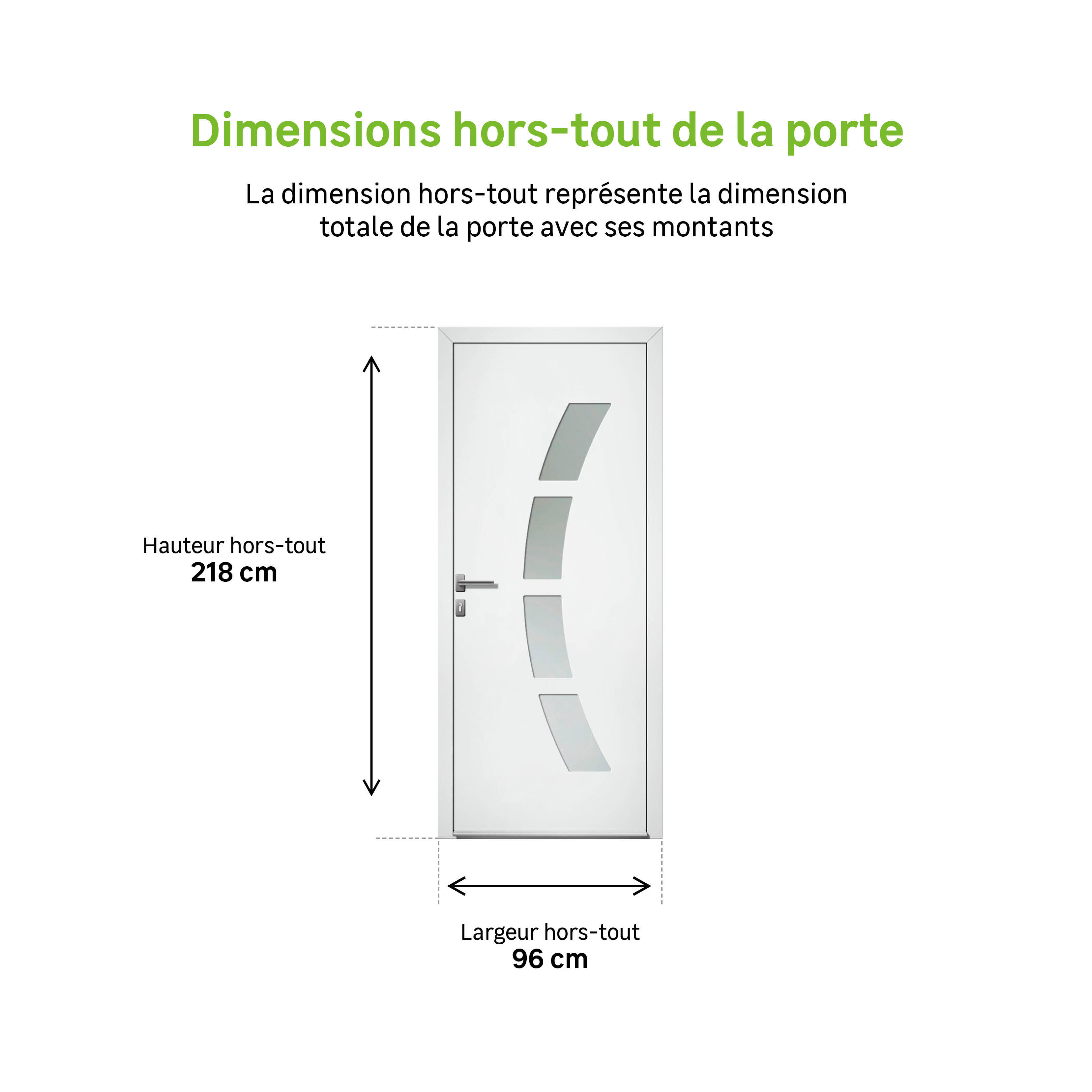 Porte d'entrée Alu Toledo 2 Essentiel H.215 x l.90 cm vitrée blanc, pou. droit - 3