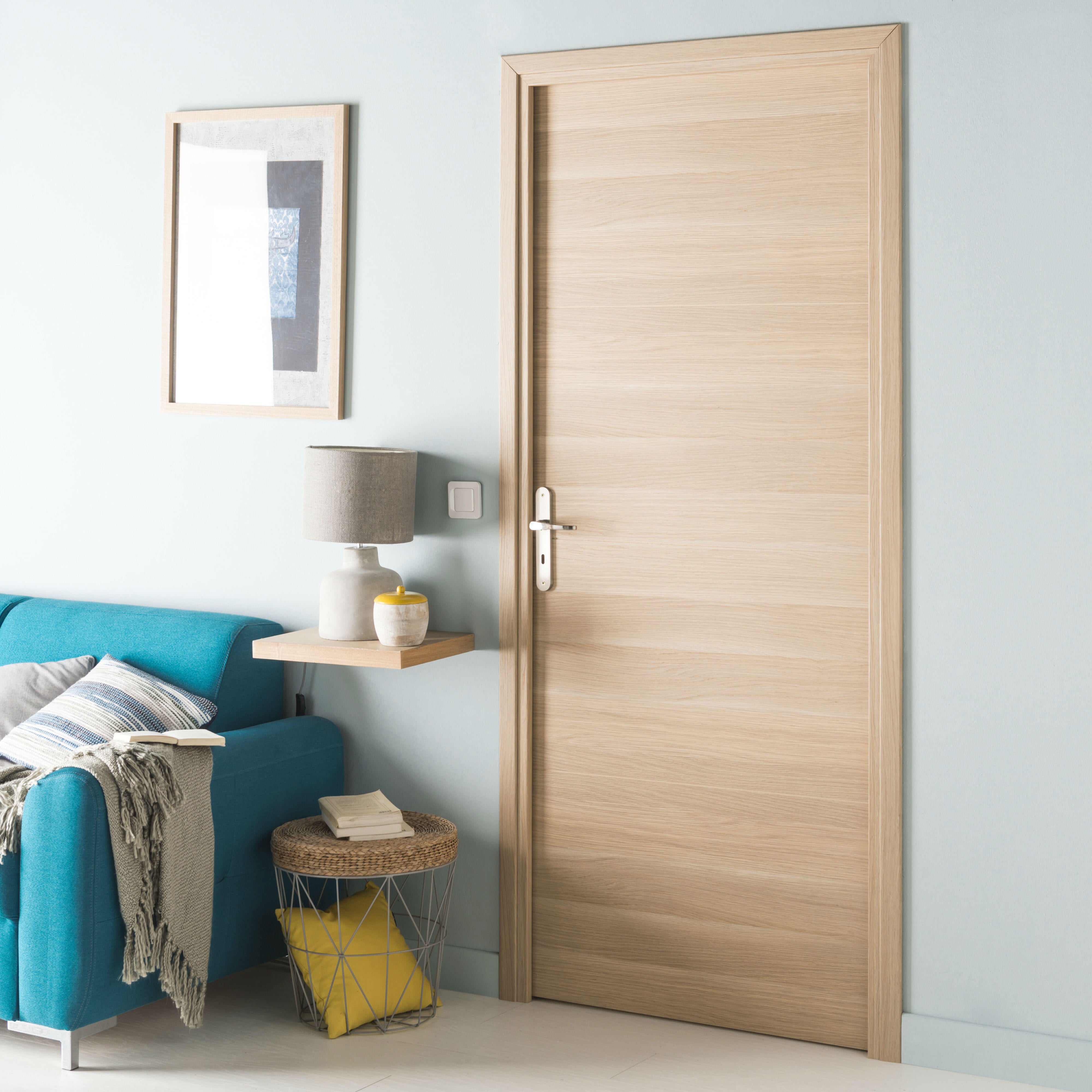 Bloc-porte fin de chantier MDF Madrid 2 H.204 x l.83 cm, poussant droit - 2