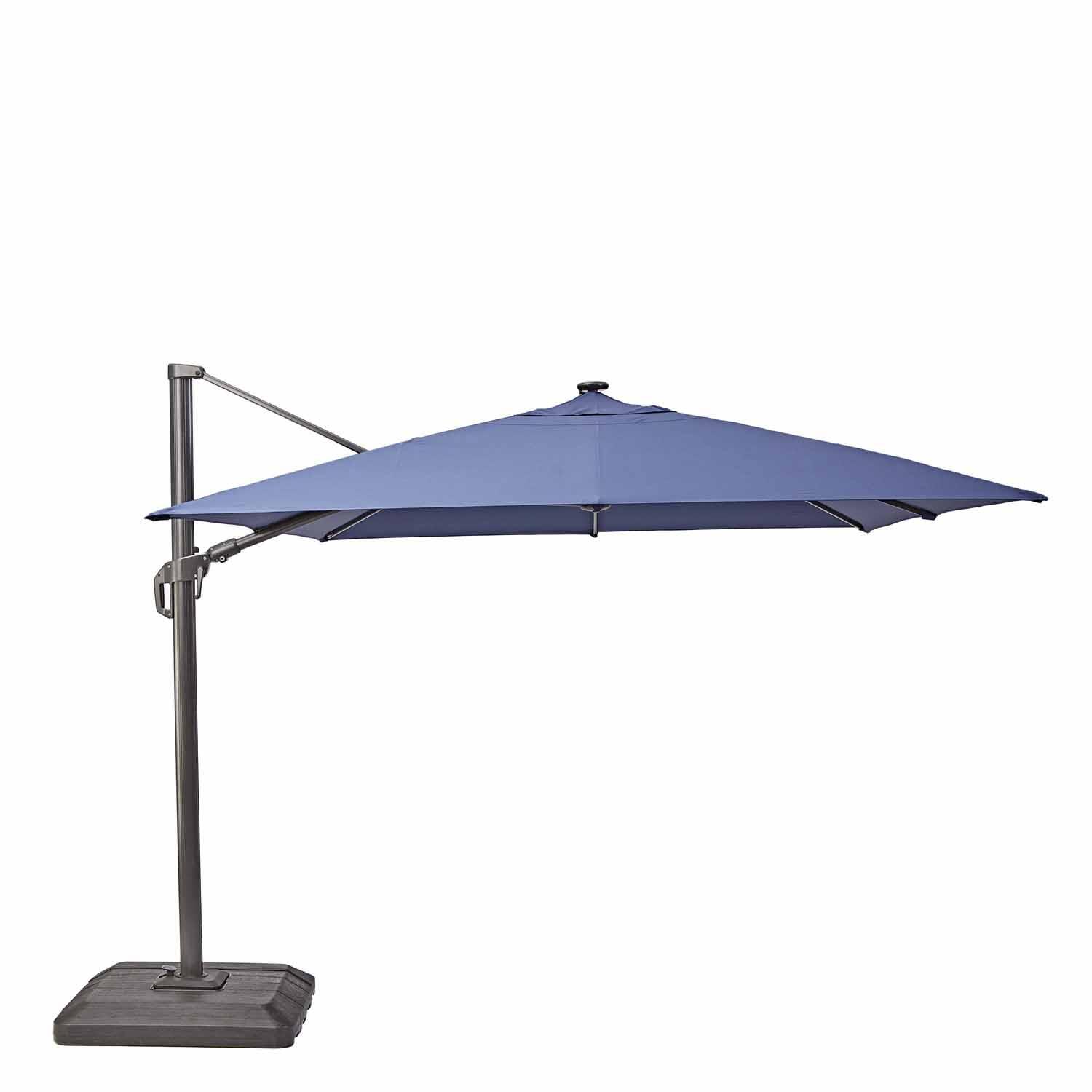 Parasol rectangular naterial sonora ii led de aluminio azul 280x390 cm