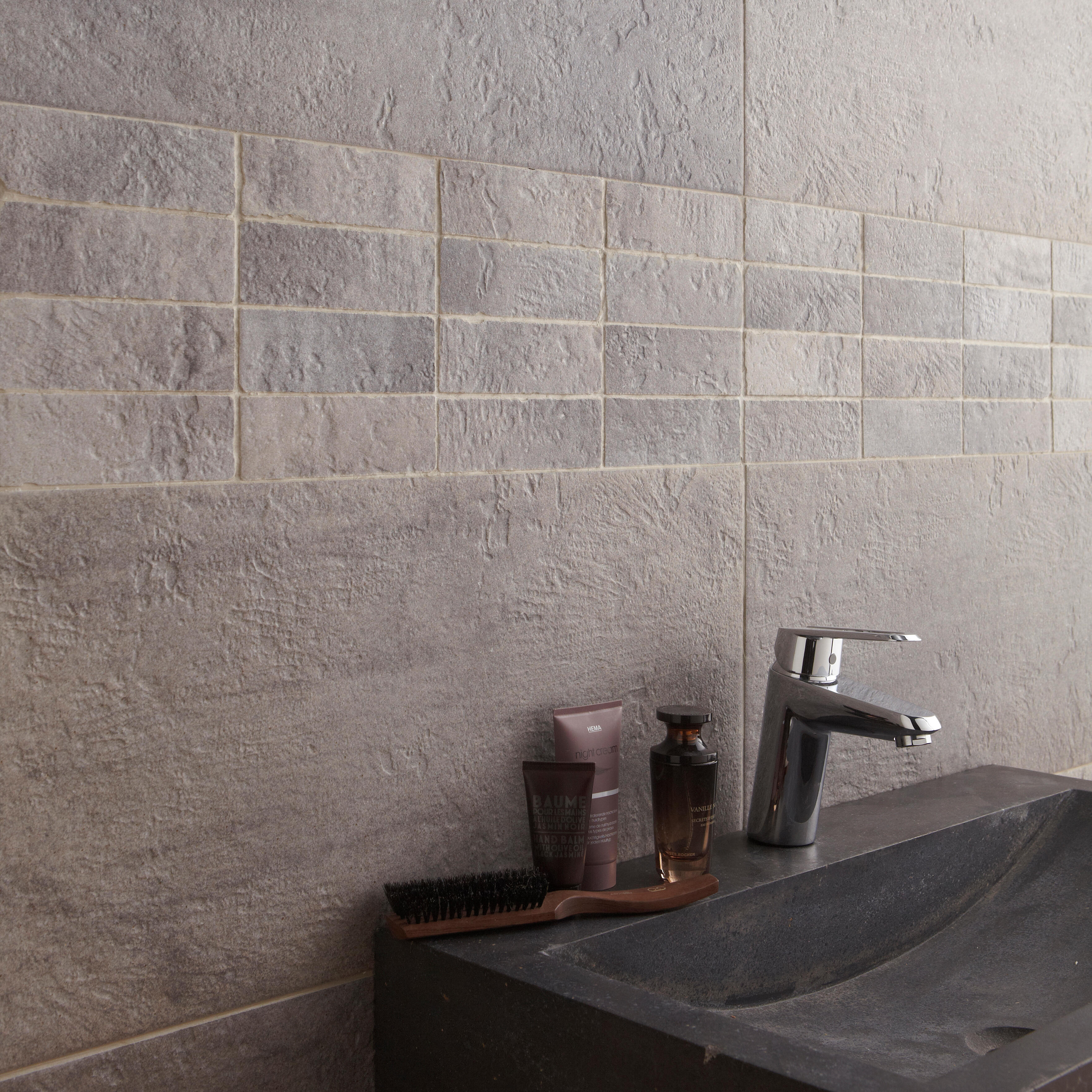 Carrelage mur intérieur / sol intérieur effet pierre gris Vestige l.30 x L.60 cm - 3