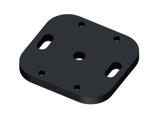 Platine poteau aluminium pour clôture Klos up! gris zinc, l.8.5 x P.8 x H.0.8 cm