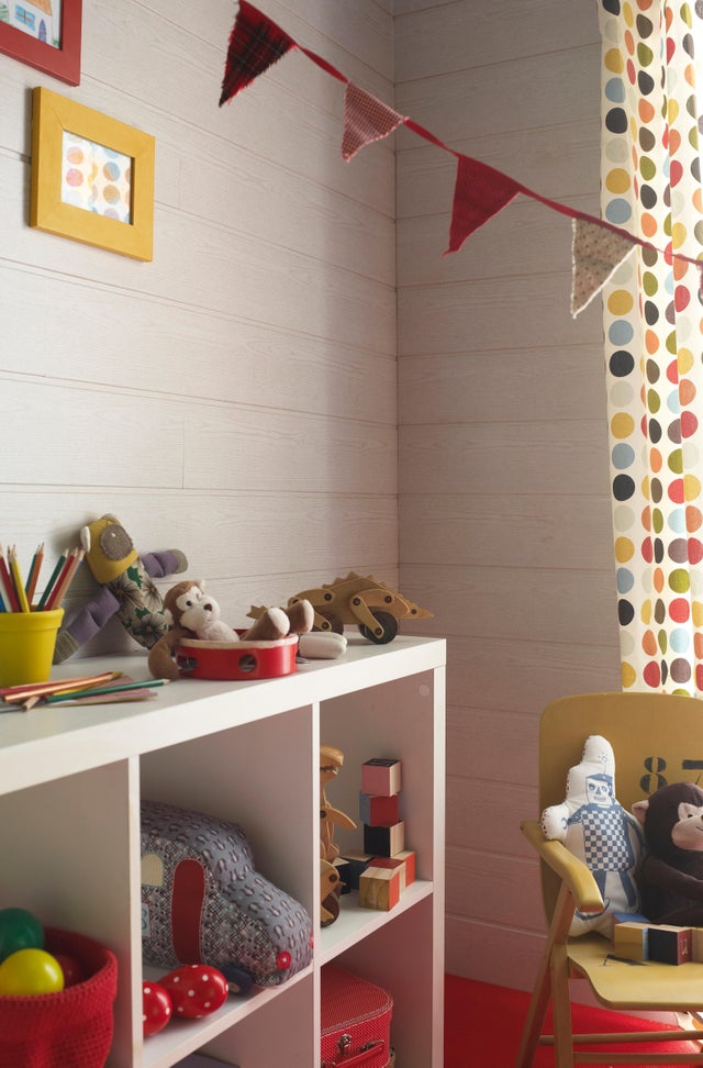 Lambris MDF revêtu, décor frêne blanc, L.260 x l.15 cm, Ep.8 mm