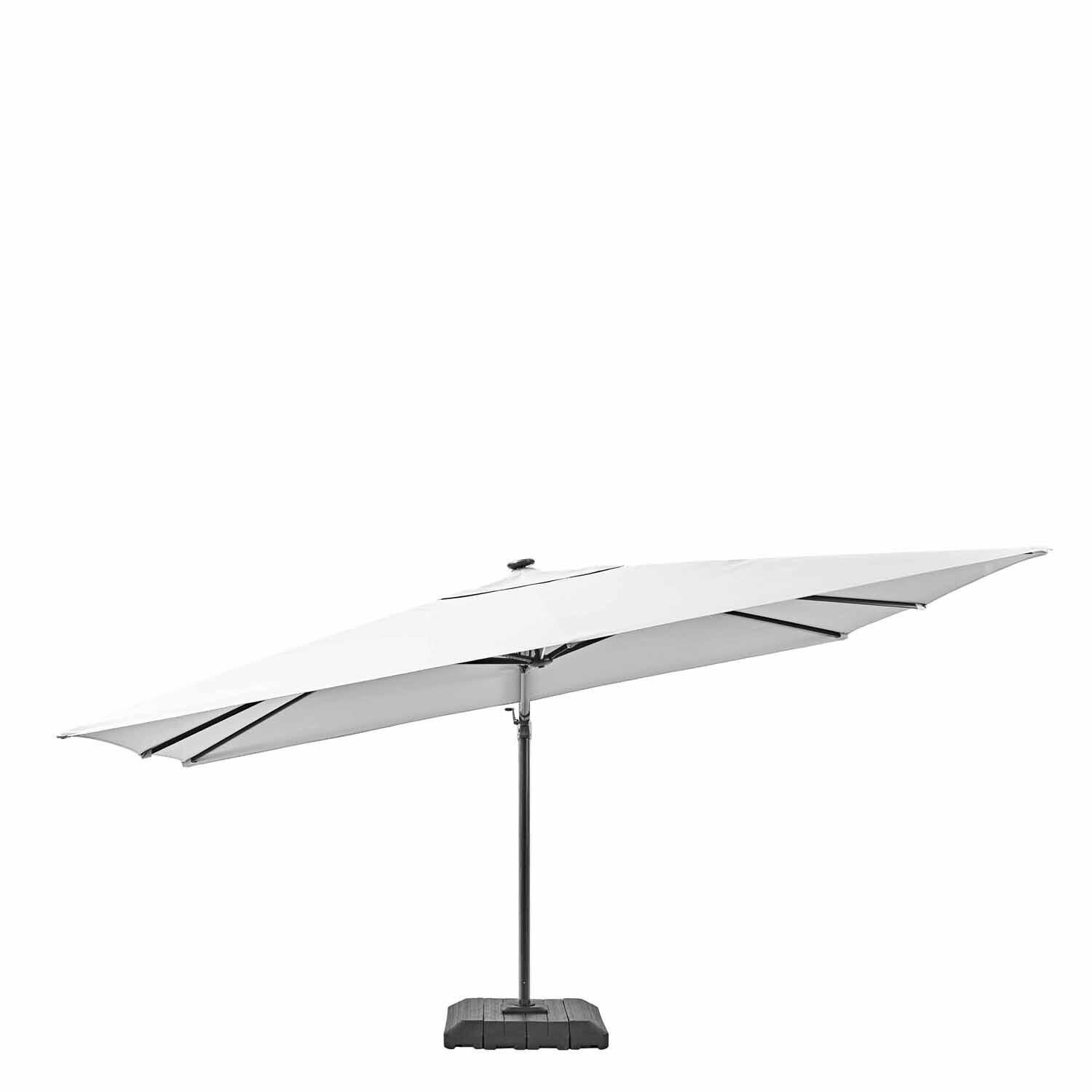Ombrellone a palo laterale grigio Sonora NATERIAL con telo rettangolare bianco L 391 x P 282 x H 274 cm - 5