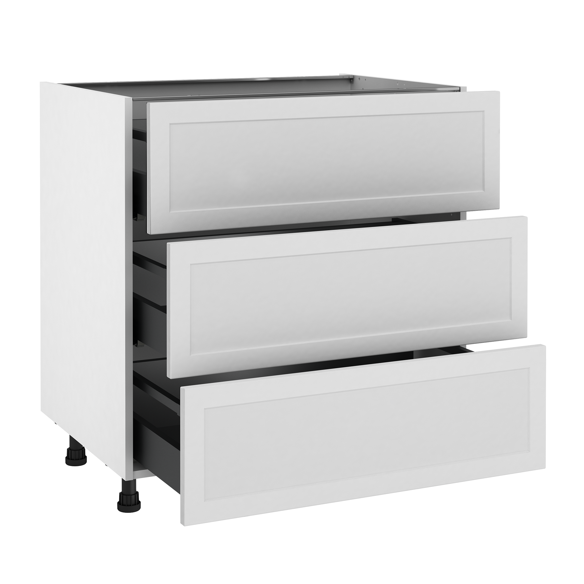 Mueble bajo de cocina delinia id newport blanco mate 76,8x90 cm 3 caj