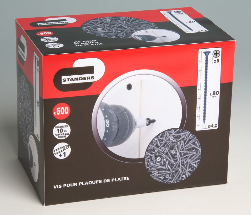 Boîte de 500 vis acier STANDERS, Ø4.2 x L.80 mm - 2