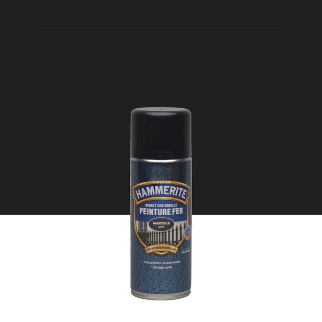 Bombe de peinture Martelé HAMMERITE noir RAL 9005 mat 400 ml