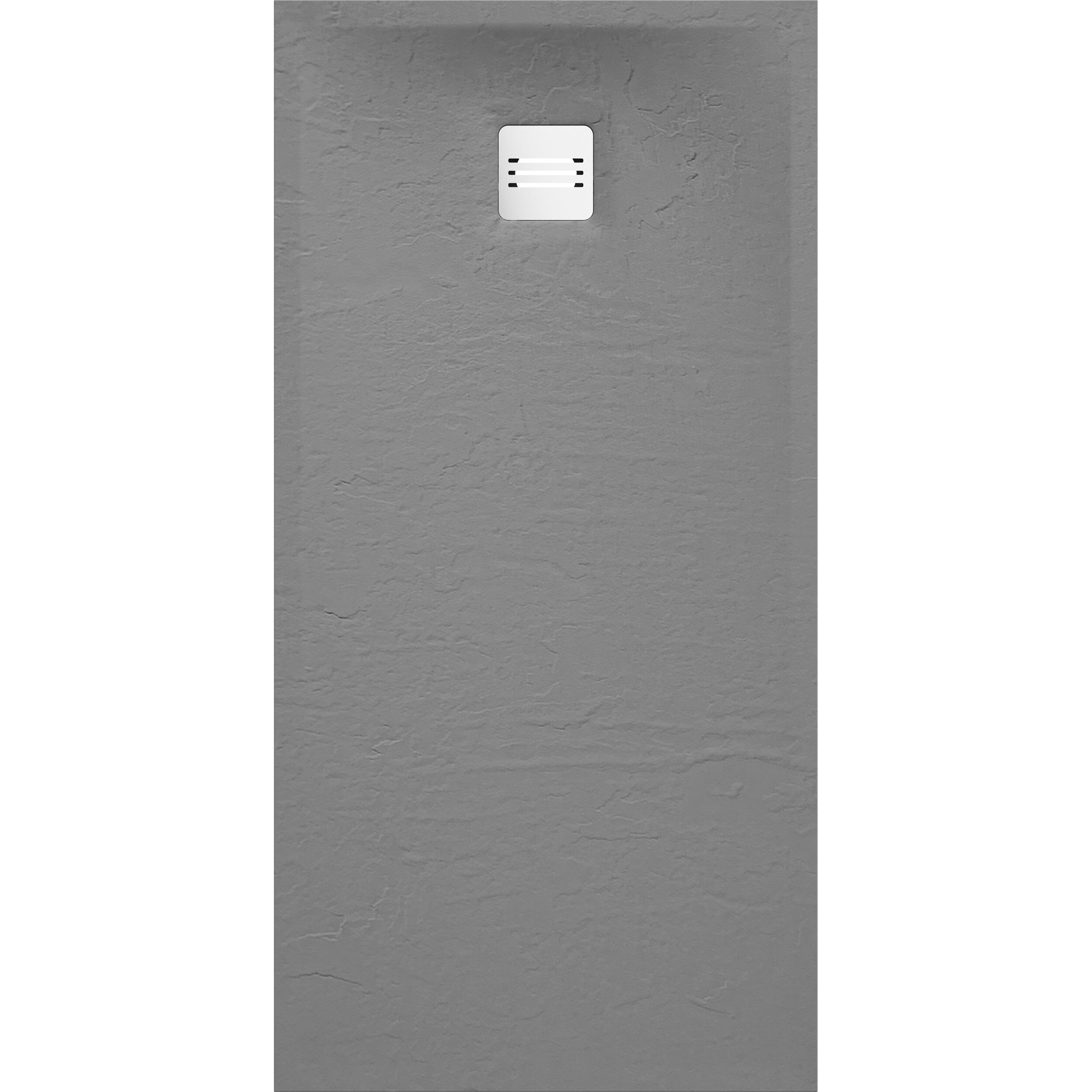 Receveur de douche extraplat, résine, gris L.160 x l.80 cm, Remix light - 3
