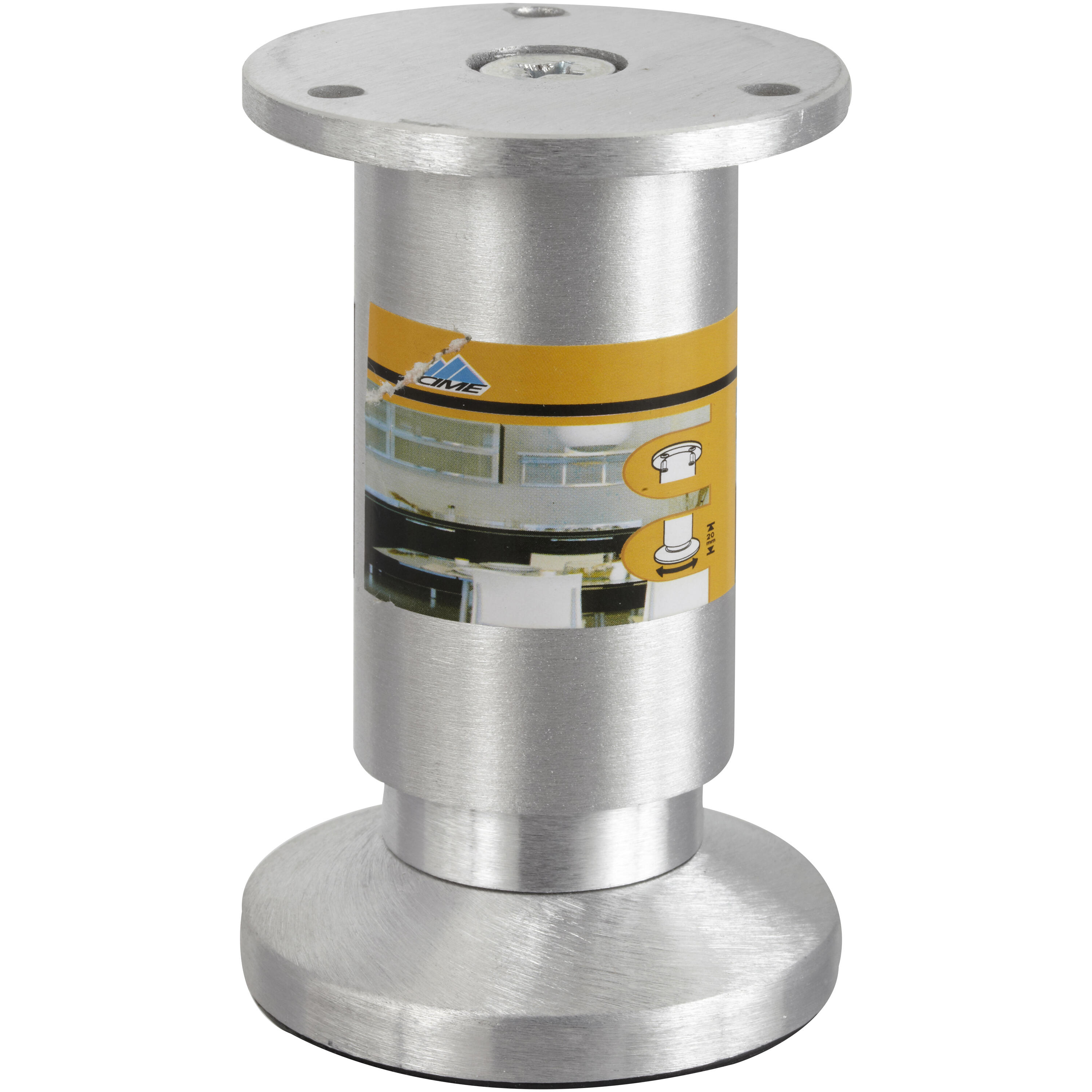 Pied de meuble CIME, brossé, diamètre 3.8 cm x hauteur réglable de 10 à 12 cm - 6