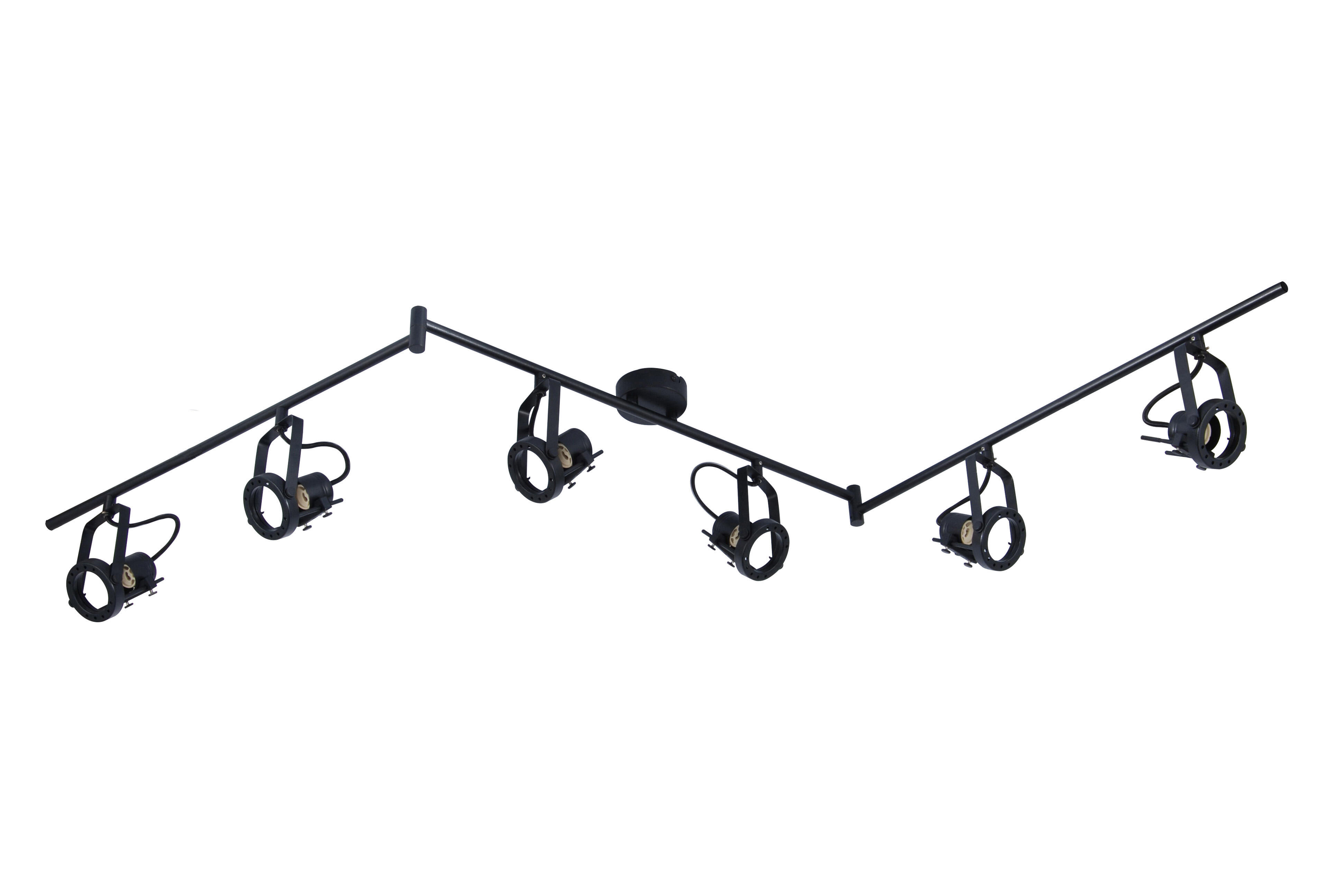 Plafonnier 6 spots Technic, produit sans abat-jour noir, GU10, INSPIRE - 4
