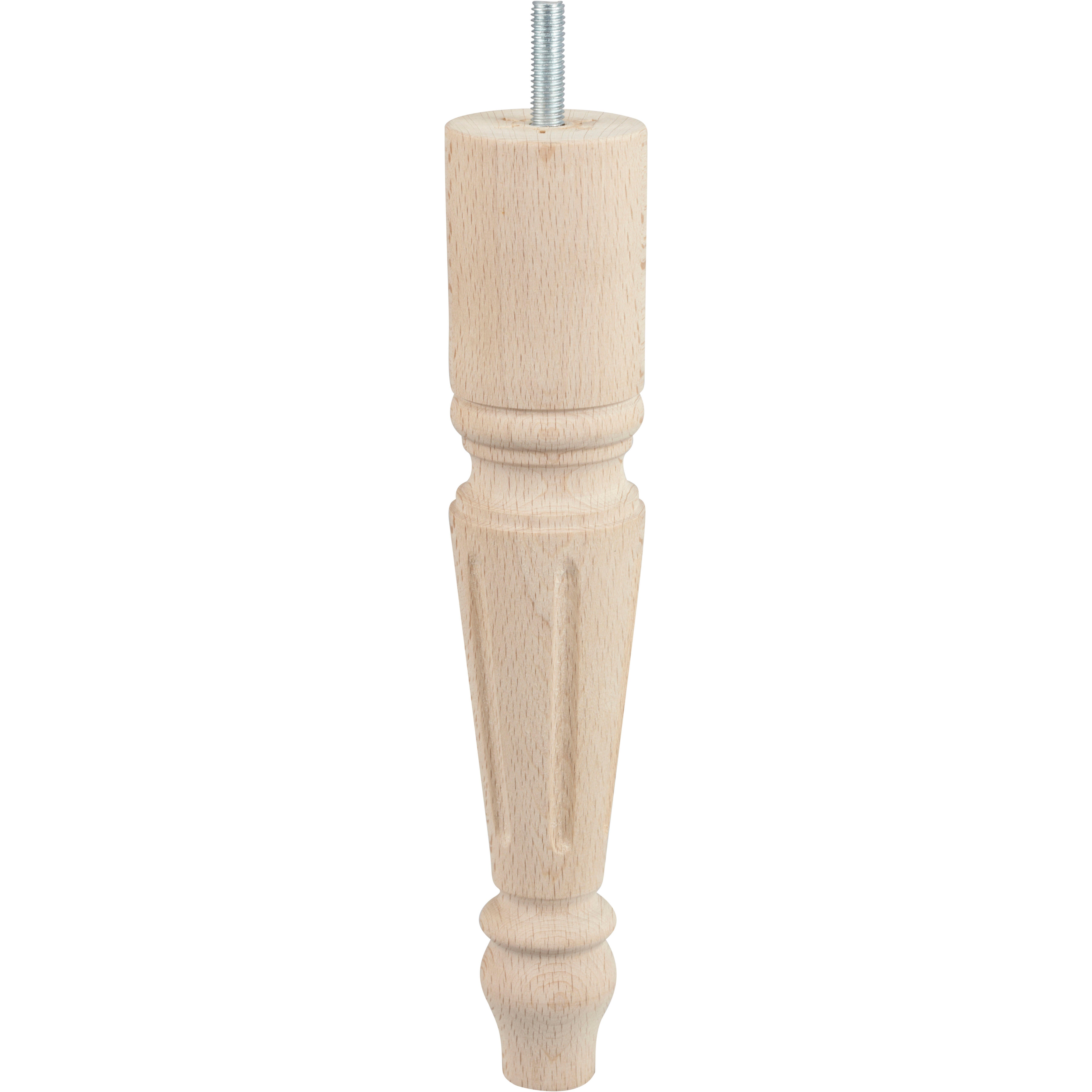 Pied de lit / sommier fuseau hêtre brut H.23 x Diam 4,8 cm CIME