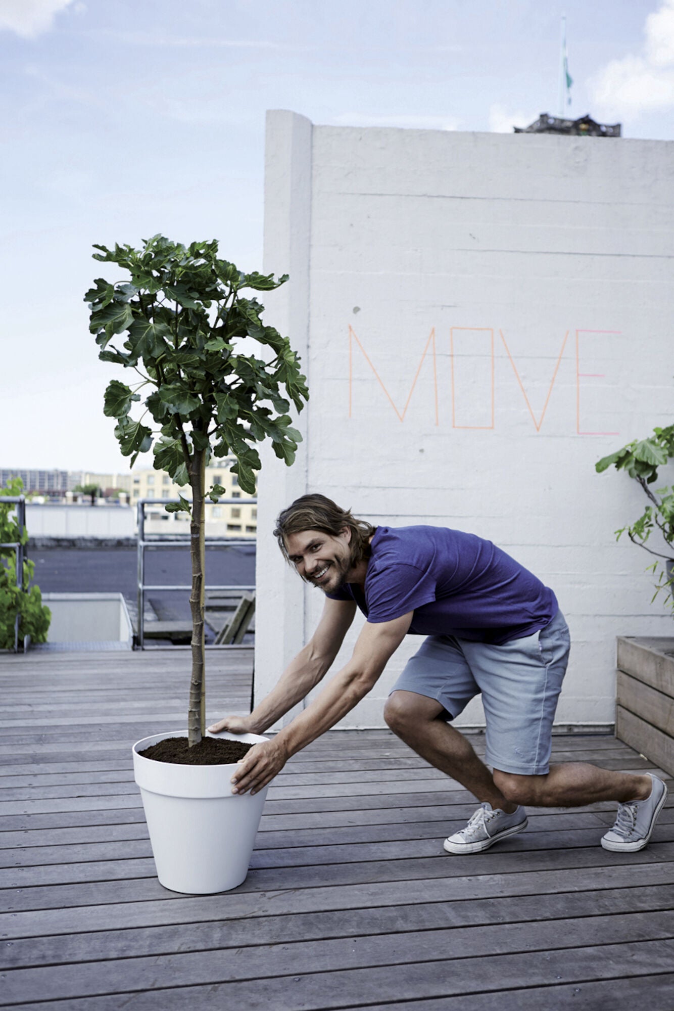 Pot plastique ELHO Loft urban Diam.50 L.48.5 x l.48.5 x H.44.5 cm, blanc - 4