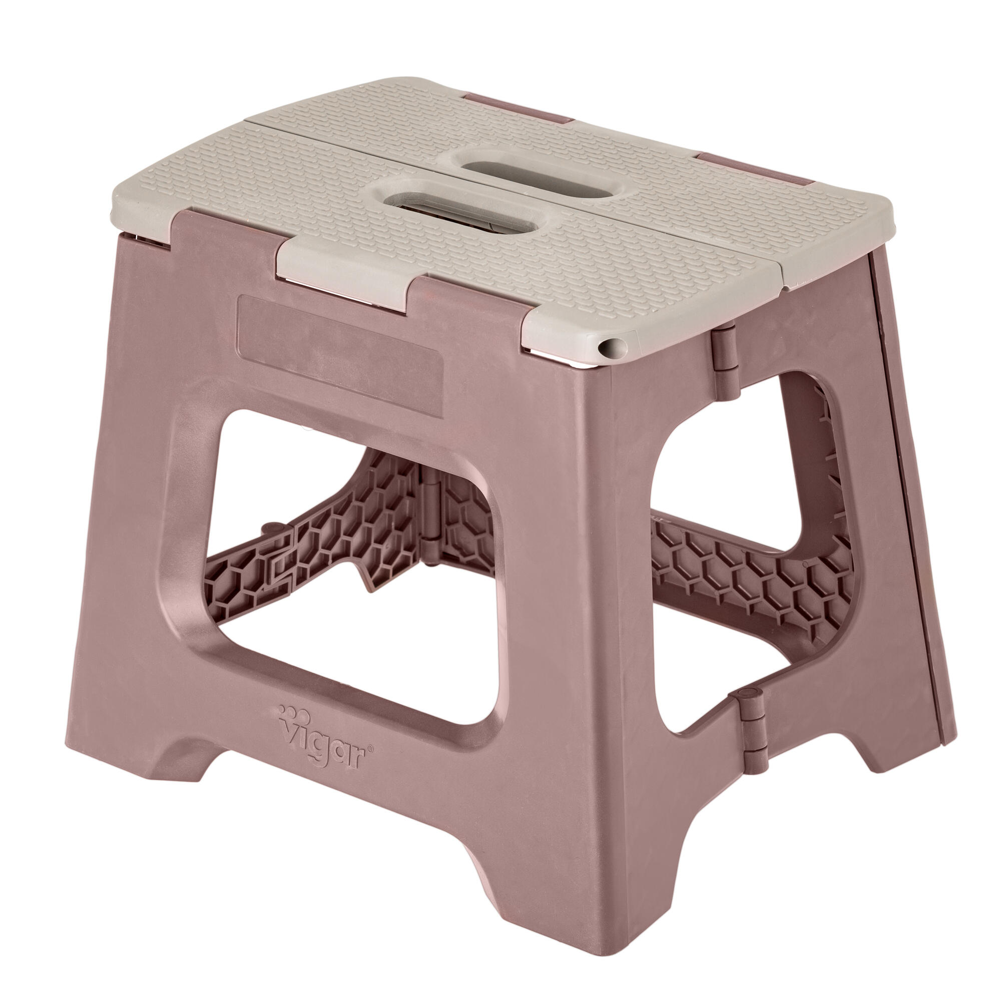 VIGAR Lady Spring Marchepied Pliable 32 Cm Rouge Avec Poignées - Tabouret Solide 150 Kg