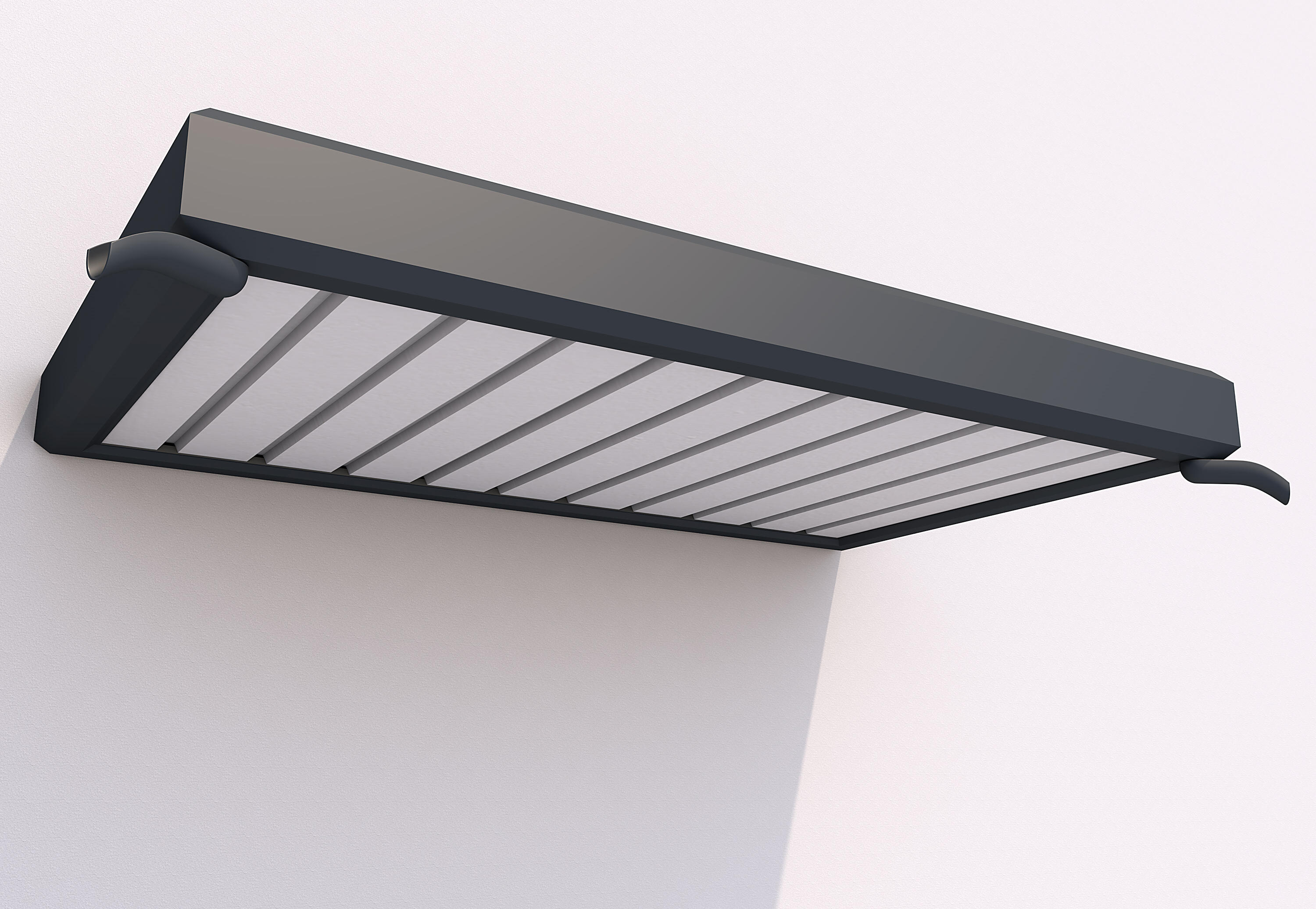 Auvent de porte d'entrée alu anthracite Nantes, l.150 x H.14 x P.90 cm