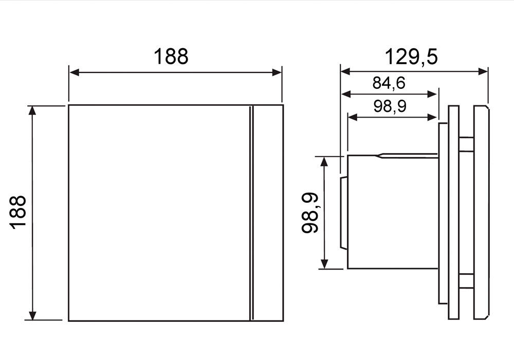 Aérateur intermittent à interrupteur S&P Silent Design blanc 100 mm - 5