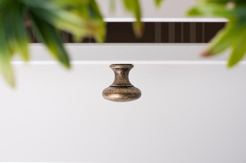 4 boutons de meuble ronds Berna, zamak vieil or laitonné, Diam.25 mm - 2