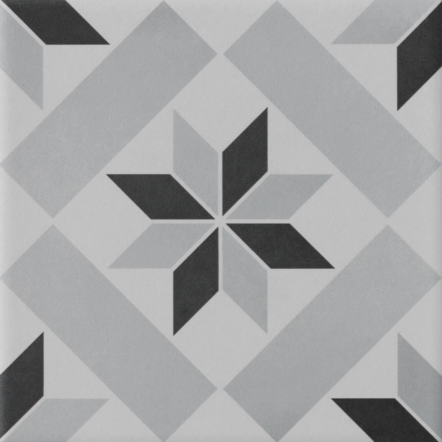 Carrelage sol/mur intérieur effet ciment noir Patrimony étoile l.20 x L.20 cm - 2